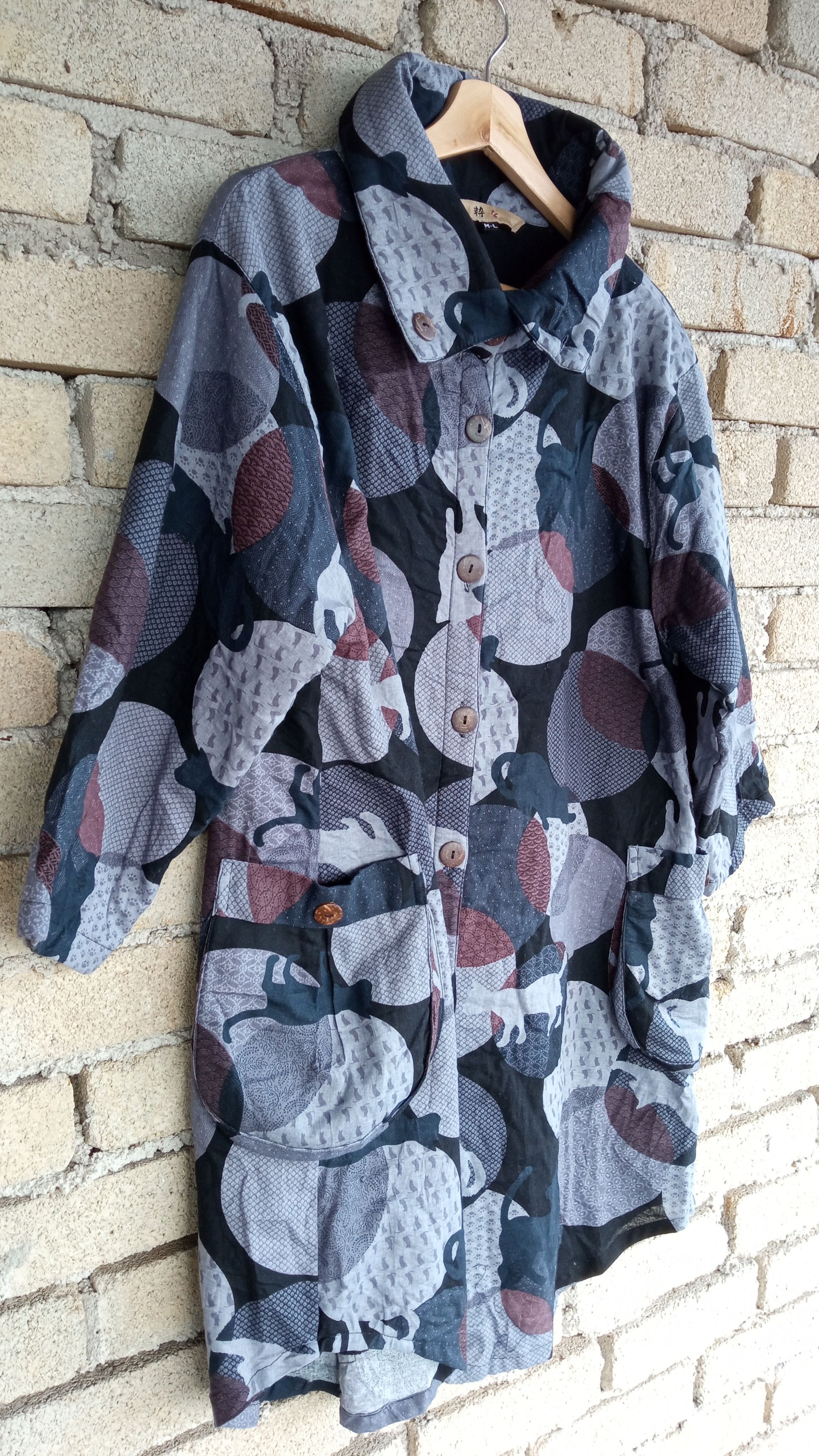 Japanese Brand × Vintage 🔥🔥Japanese Brand Sashiko Style Patchwork Fullprint Jacket Size US M / EU 48-50 / 2 - 14 Thumbnail