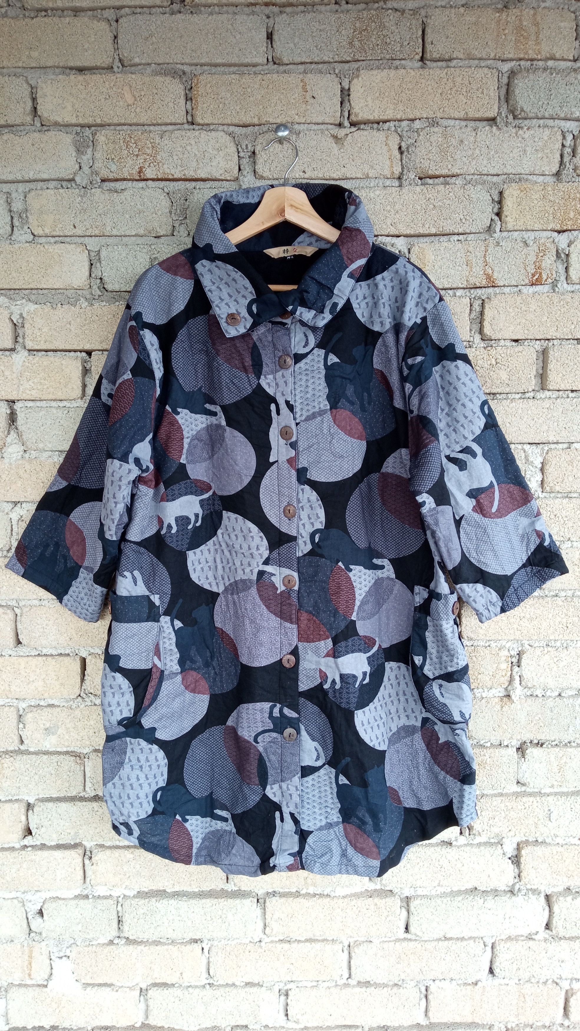 Japanese Brand × Vintage 🔥🔥Japanese Brand Sashiko Style Patchwork Fullprint Jacket Size US M / EU 48-50 / 2 - 4 Thumbnail