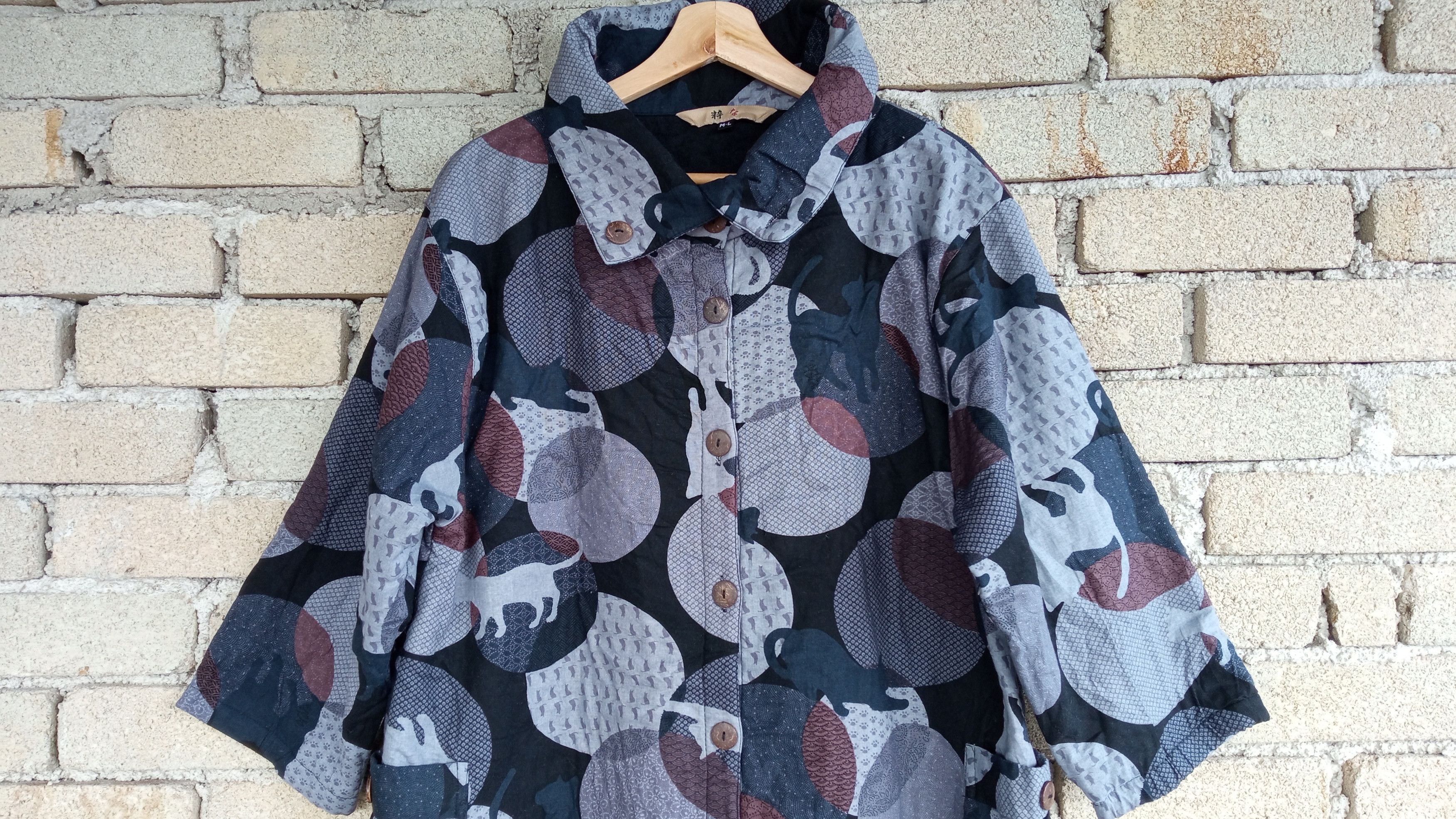 Japanese Brand × Vintage 🔥🔥Japanese Brand Sashiko Style Patchwork Fullprint Jacket Size US M / EU 48-50 / 2 - 7 Thumbnail