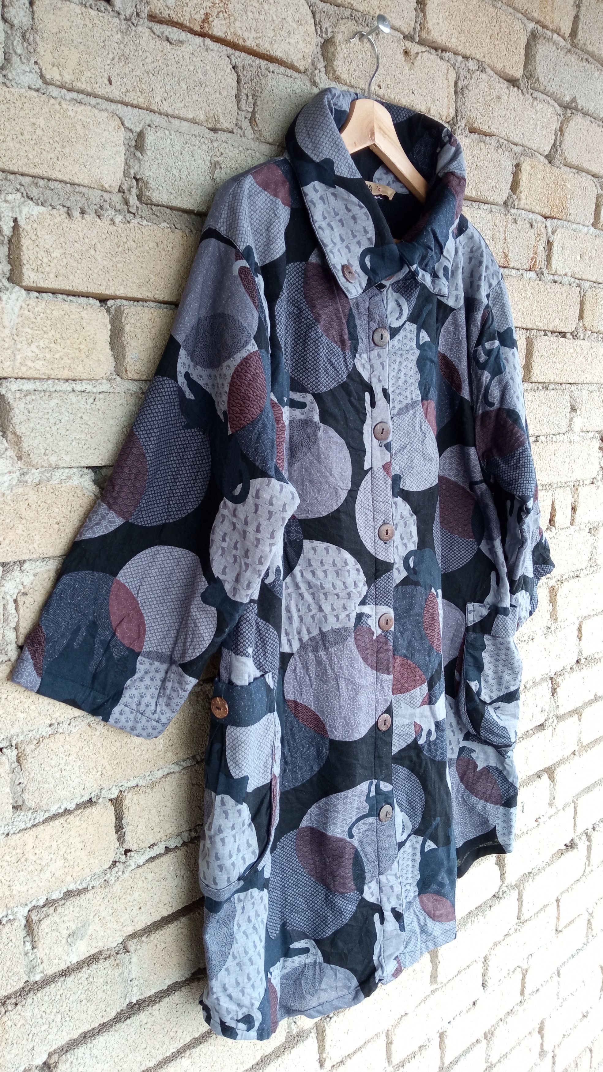 Japanese Brand × Vintage 🔥🔥Japanese Brand Sashiko Style Patchwork Fullprint Jacket Size US M / EU 48-50 / 2 - 10 Thumbnail