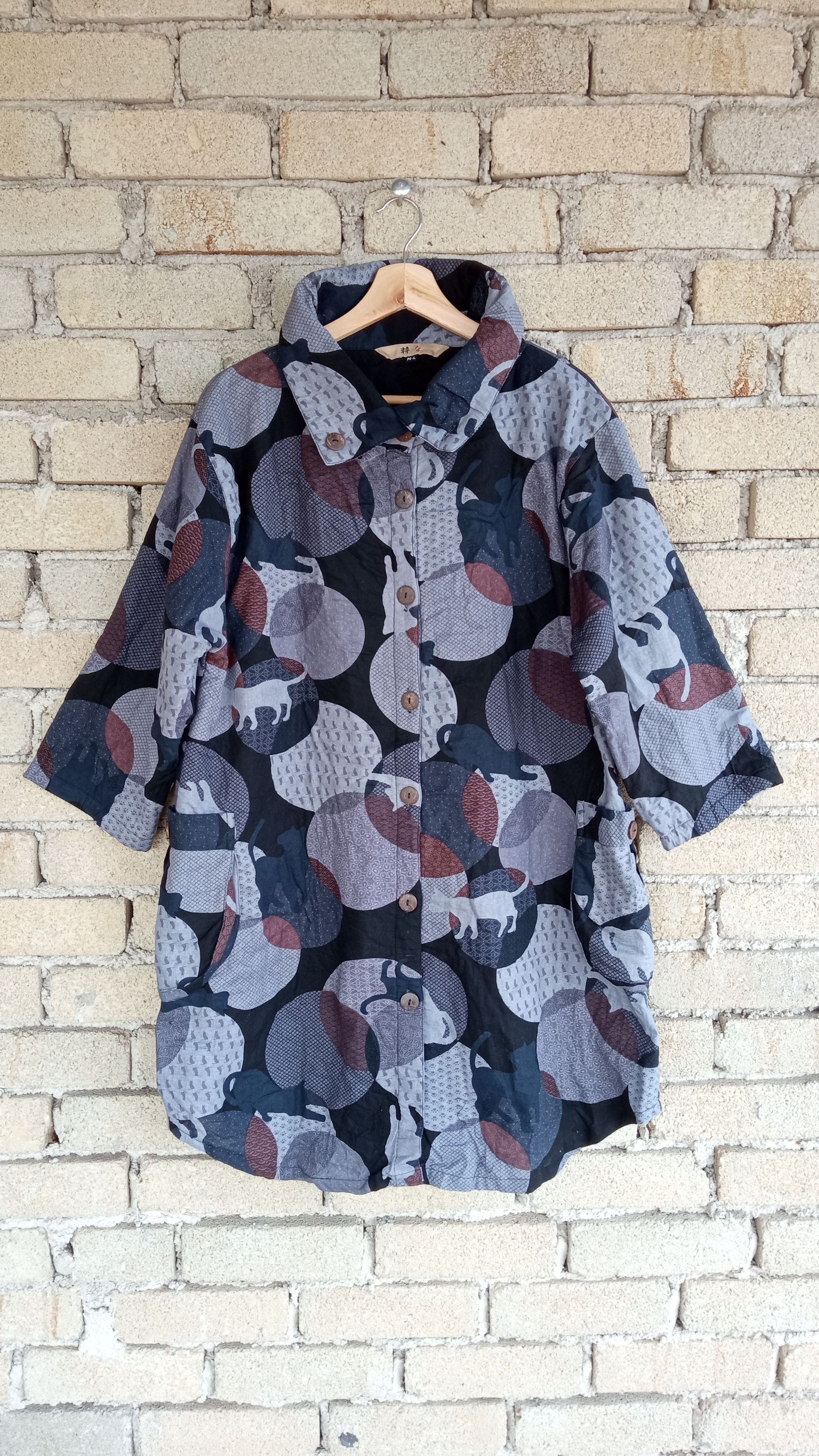 Japanese Brand × Vintage 🔥🔥Japanese Brand Sashiko Style Patchwork Fullprint Jacket Size US M / EU 48-50 / 2 - 1 Thumbnail