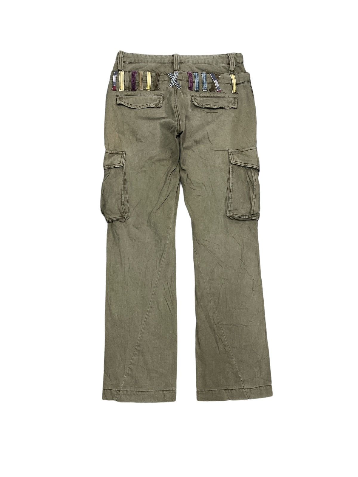 Japanese Brand THRASHED SUN FADED DOUBLE WAIST SIX STAR TWIST CARGO PANTS Size US 30 / EU 46 - 6 Thumbnail
