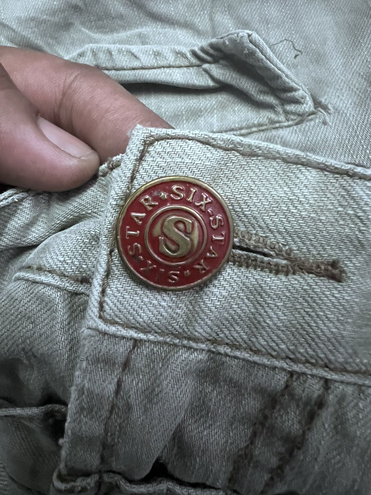 Japanese Brand THRASHED SUN FADED DOUBLE WAIST SIX STAR TWIST CARGO PANTS Size US 30 / EU 46 - 8 Thumbnail