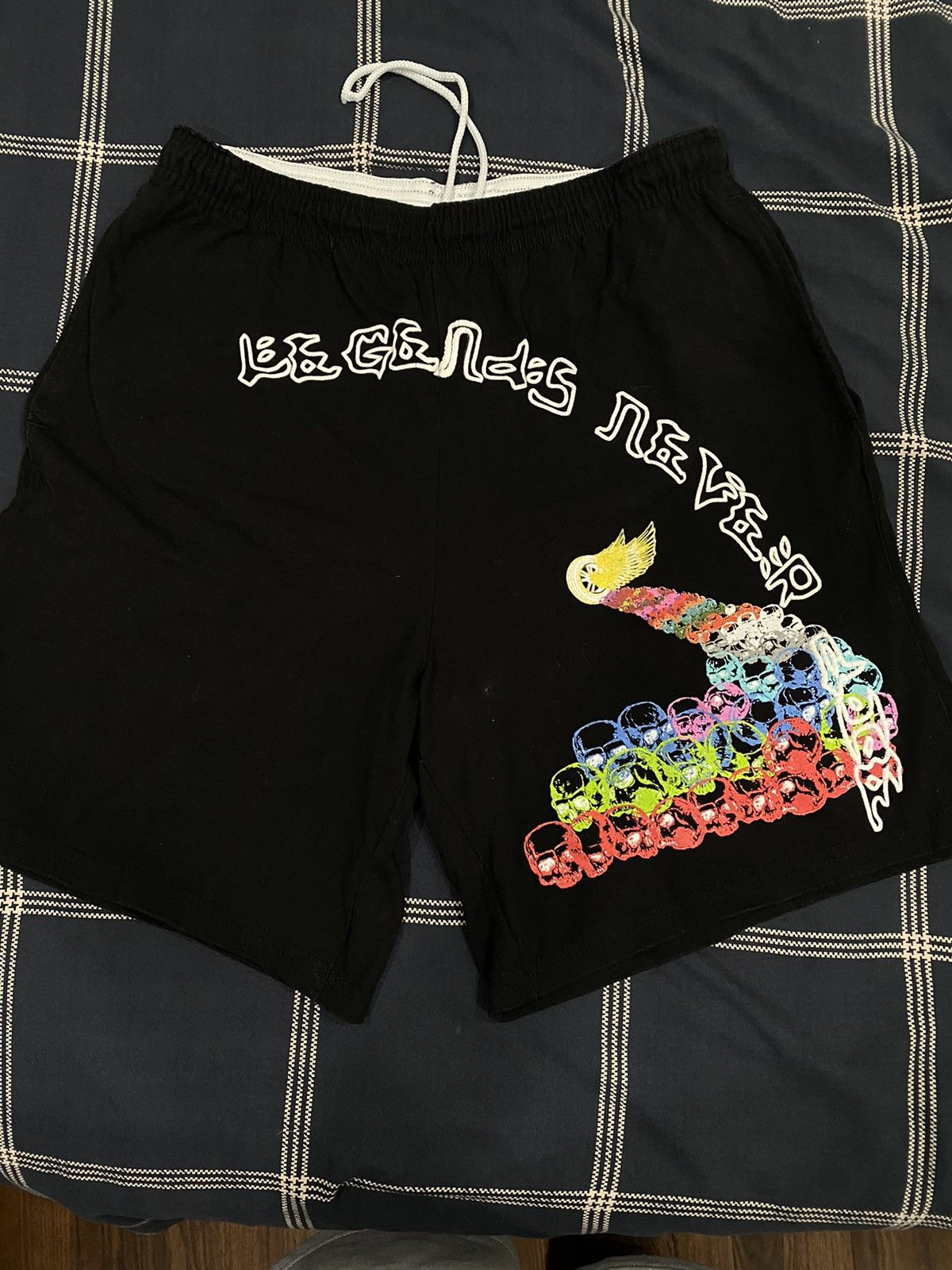 image of 999 Club Juice Wrld Legends Never Die Shorts in Black, Men's (Size 32)