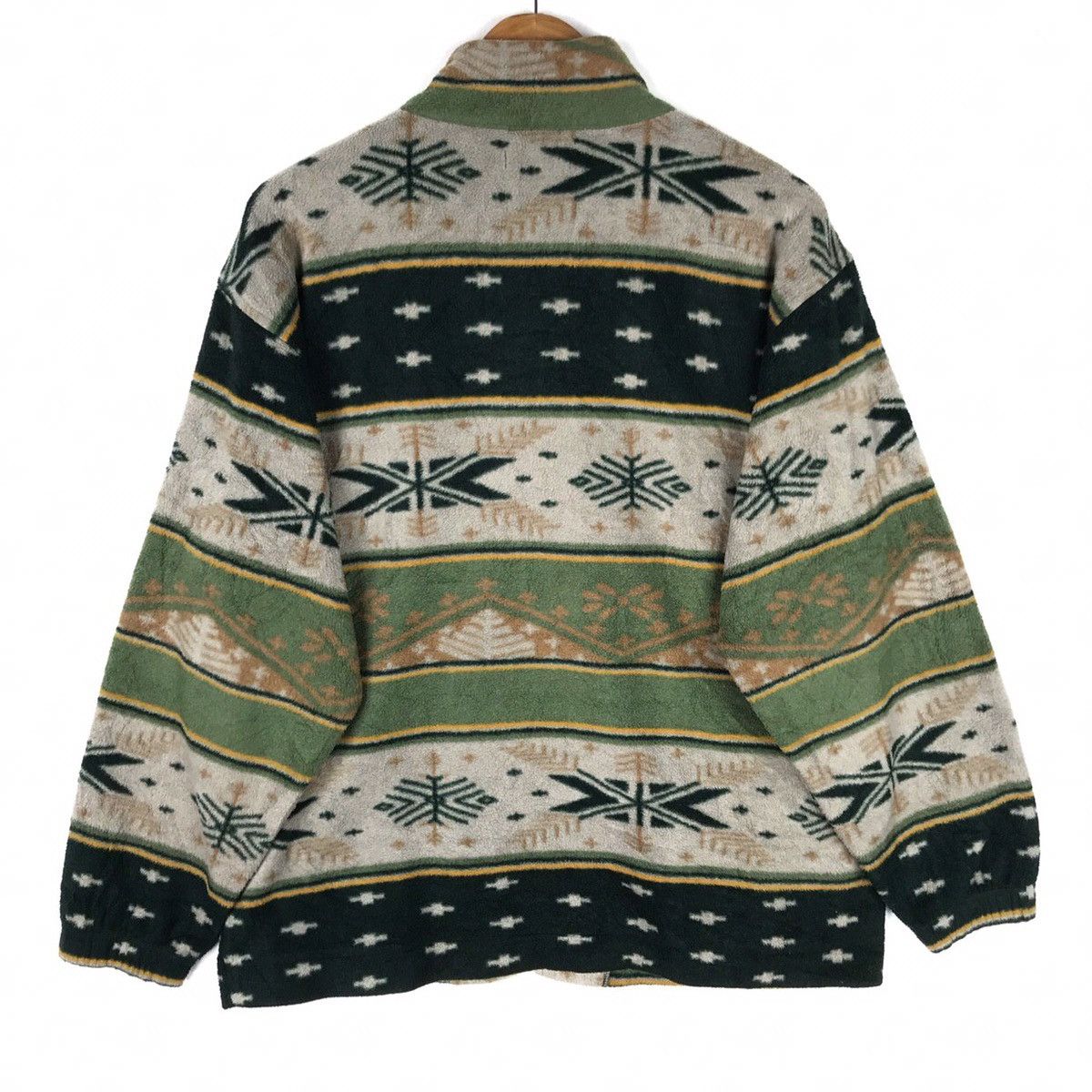 Native × Vintage Vintage 90s Aztec Navajo Patterned Native Fleece Jacket Size US L / EU 52-54 / 3 - 4 Thumbnail
