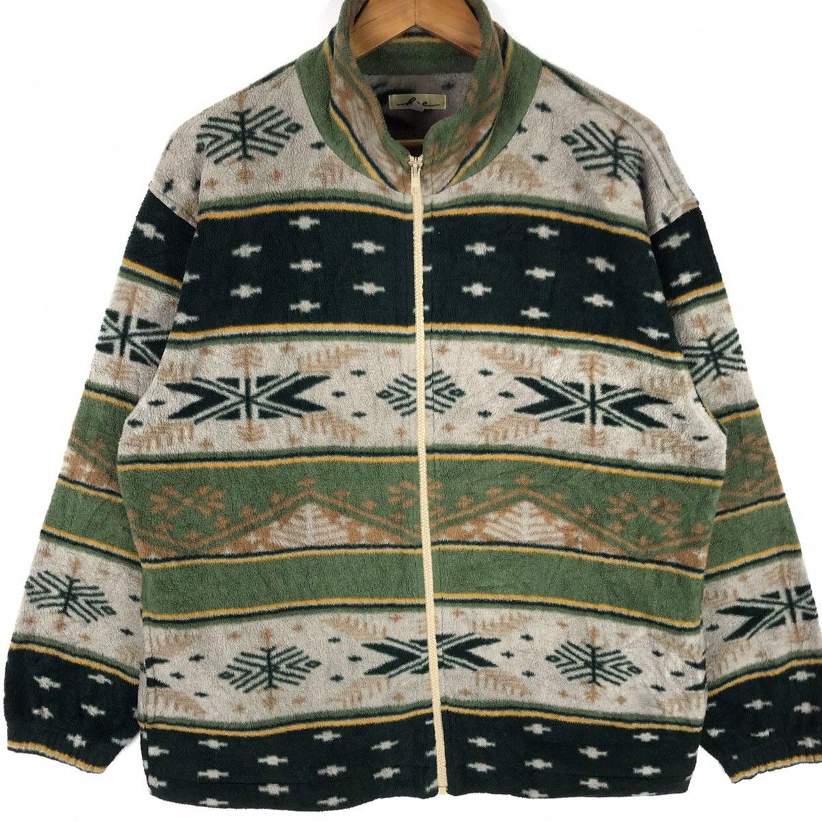 Native × Vintage Vintage 90s Aztec Navajo Patterned Native Fleece Jacket Size US L / EU 52-54 / 3 - 2 Thumbnail