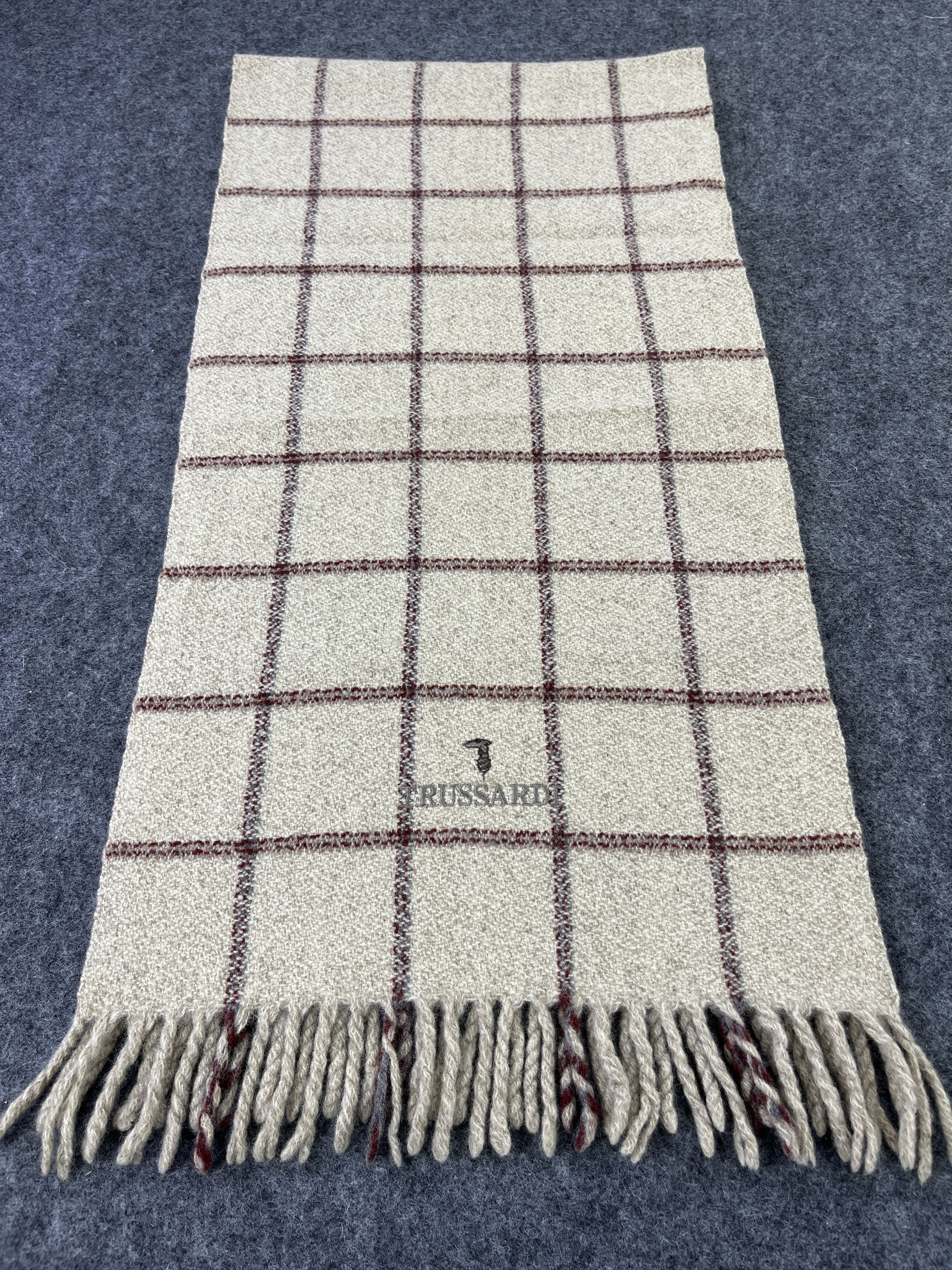 Trussardi × Vintage TRUSSARDI WOOL SCARVES / MUFFLER / NECKWEAR T325 Size ONE SIZE - 2 Thumbnail