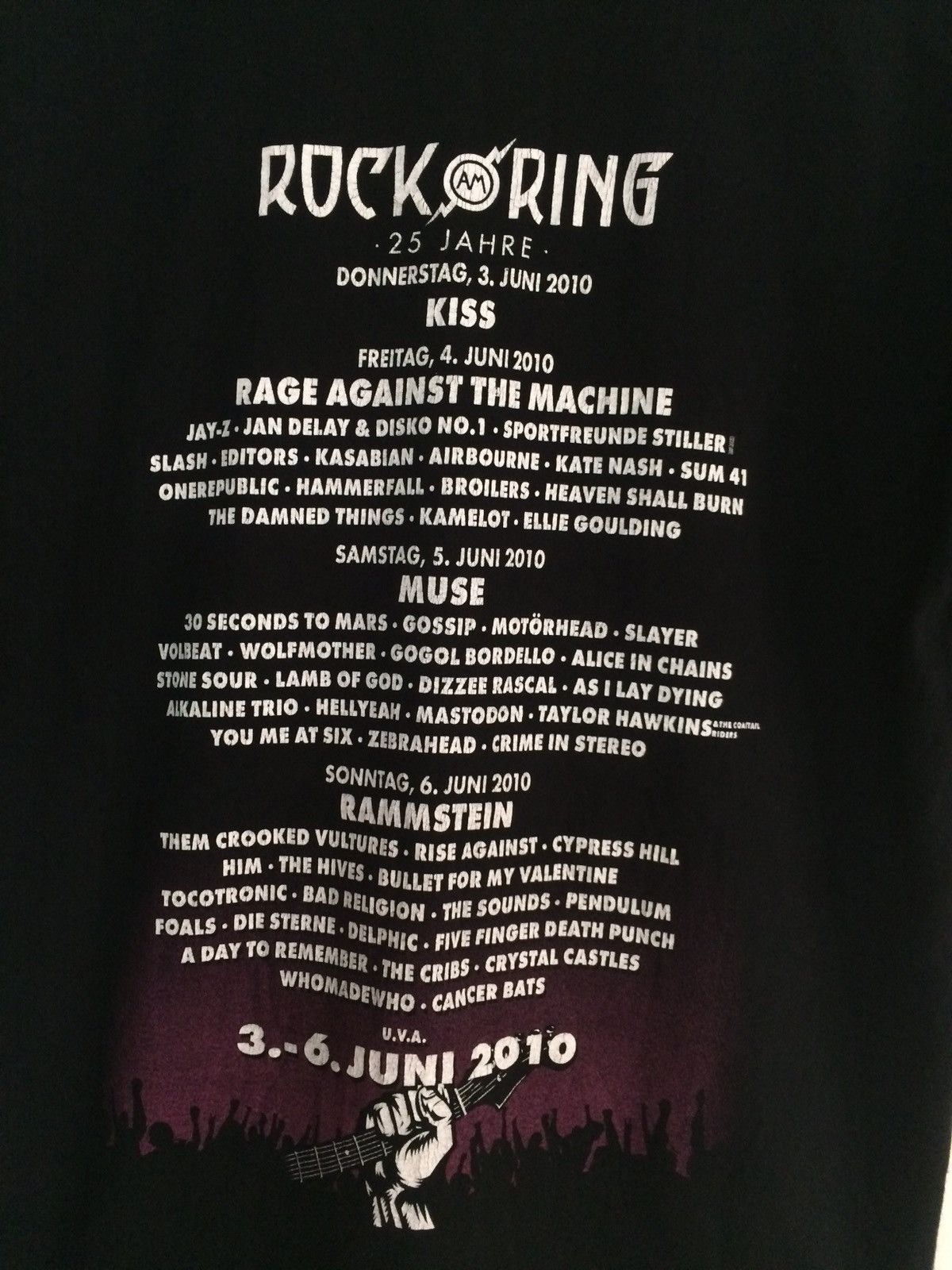 Band Tees × Vintage 🔥🔥Rock Am Ring 25th Anniversary Nurburgring 2010 T-Shirt Size US S / EU 44-46 / 1 - 3 Thumbnail