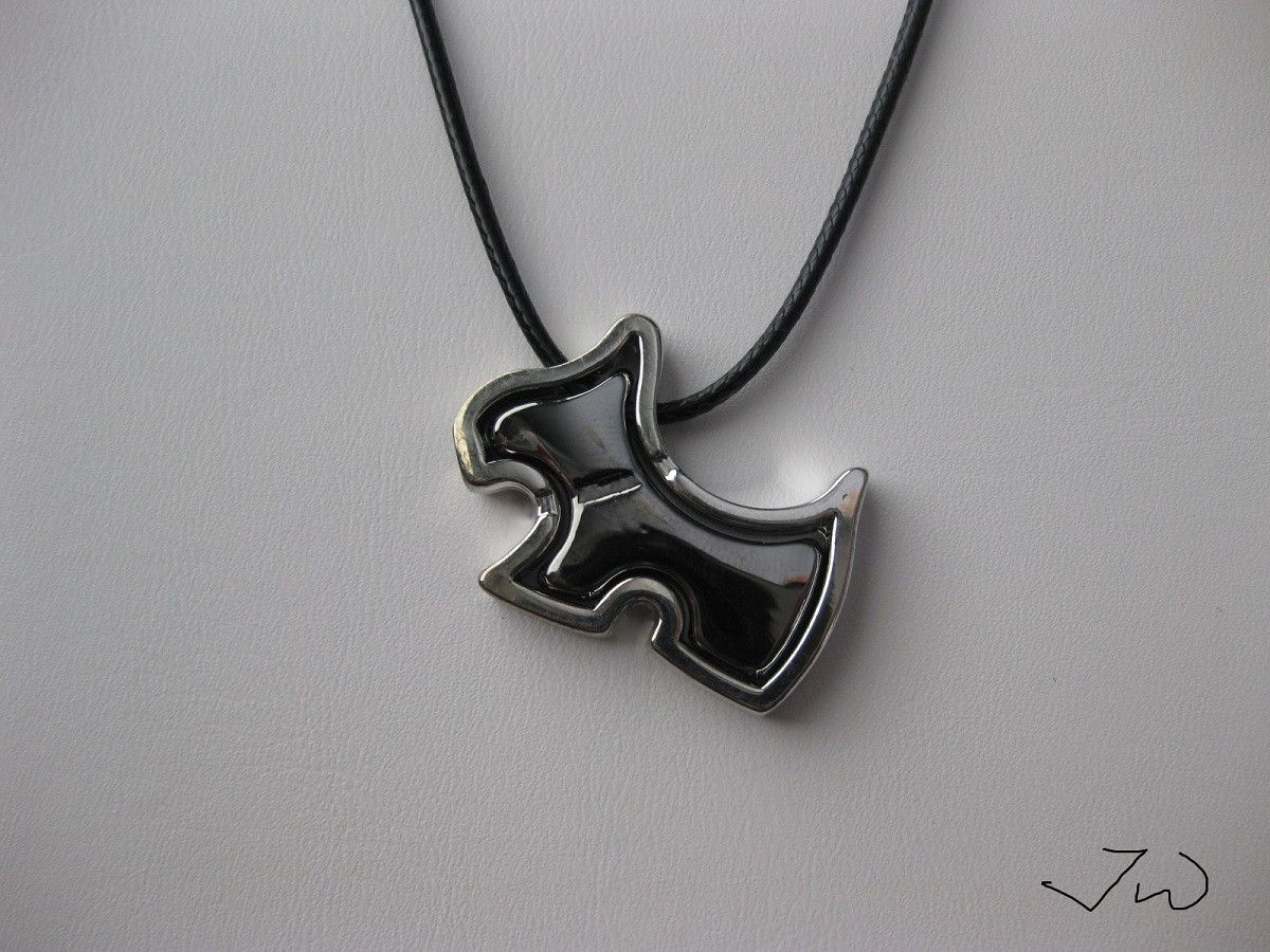 Jewelry Dog Stainless Steel Pendant Leather Necklace Size ONE SIZE - 3 Thumbnail