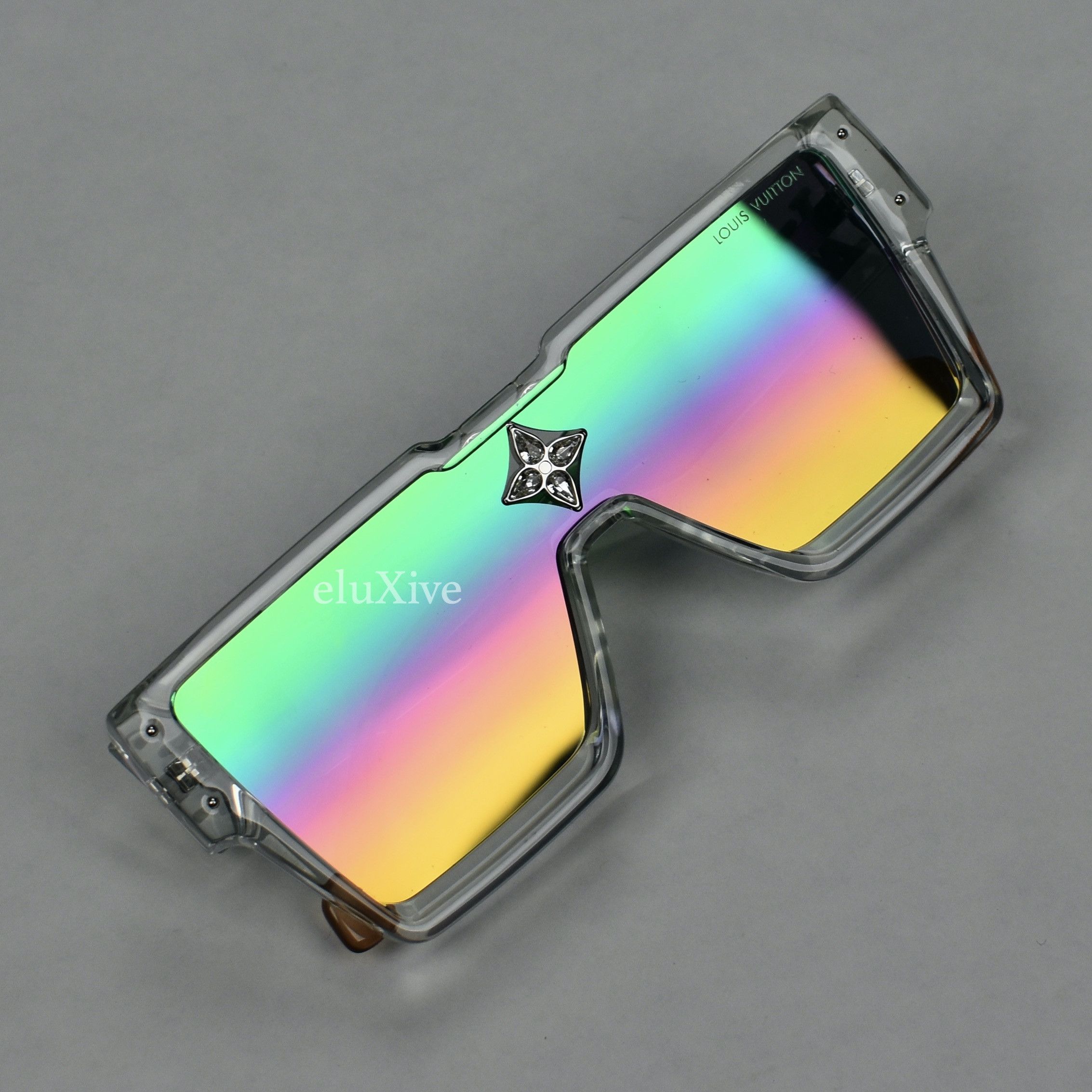 LV Rainbow Lens Cyclone Sunglasses Clear Transparent
