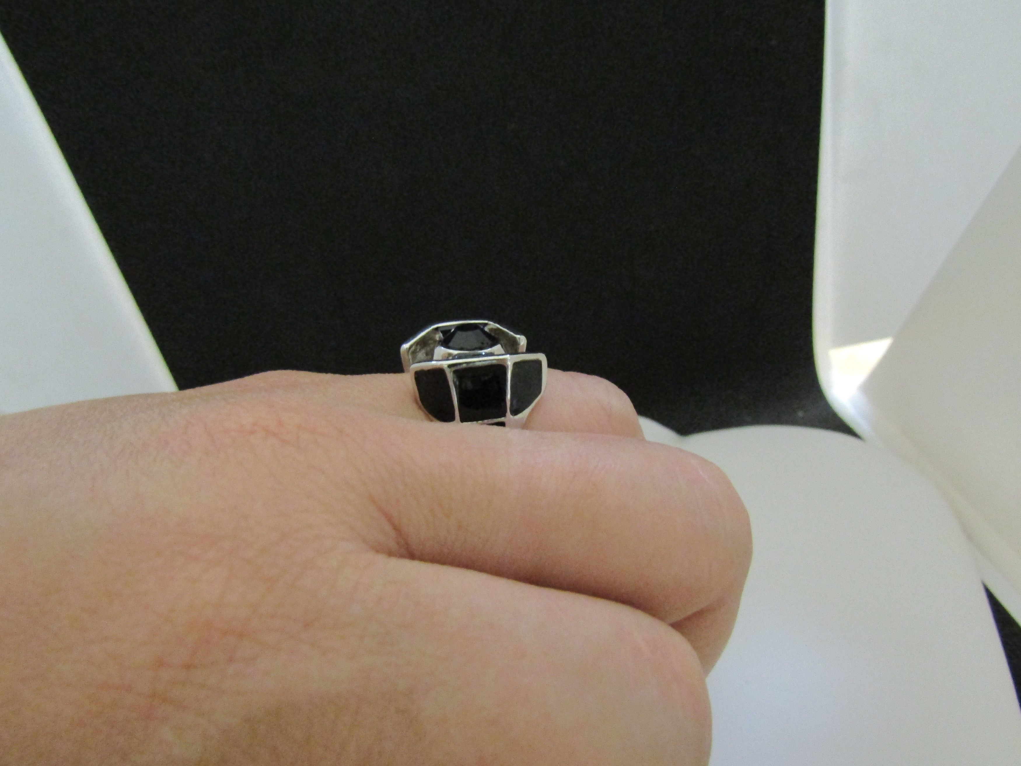 Other Black Cz Starship Tibetan Silver Ring - Size 7.25 Size ONE SIZE - 6 Thumbnail