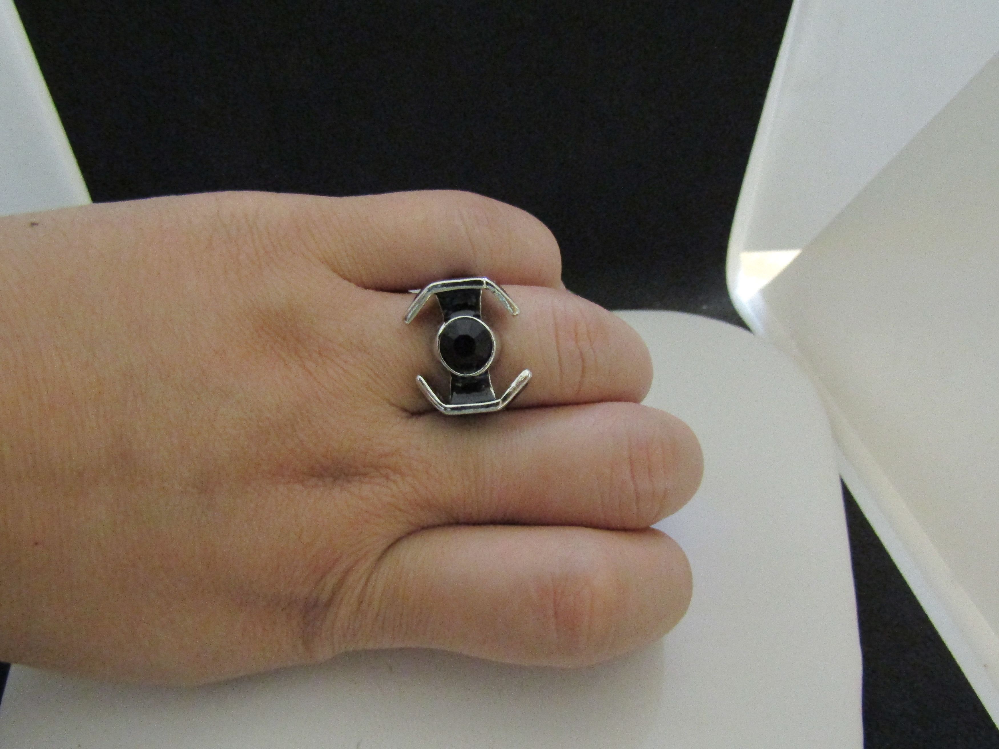 Other Black Cz Starship Tibetan Silver Ring - Size 7.25 Size ONE SIZE - 5 Thumbnail