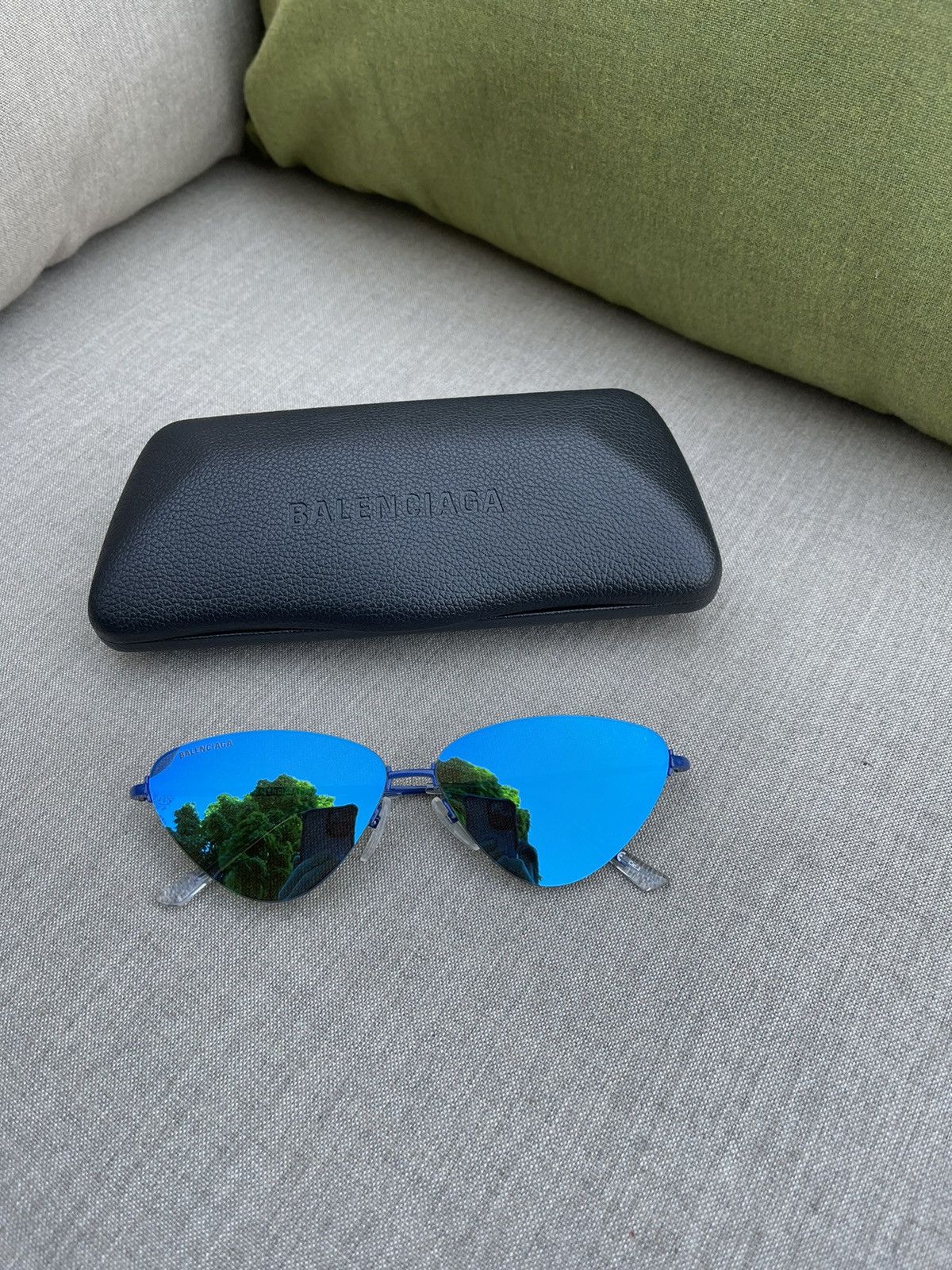 image of Balenciaga Sunglasses in Blue, Men's