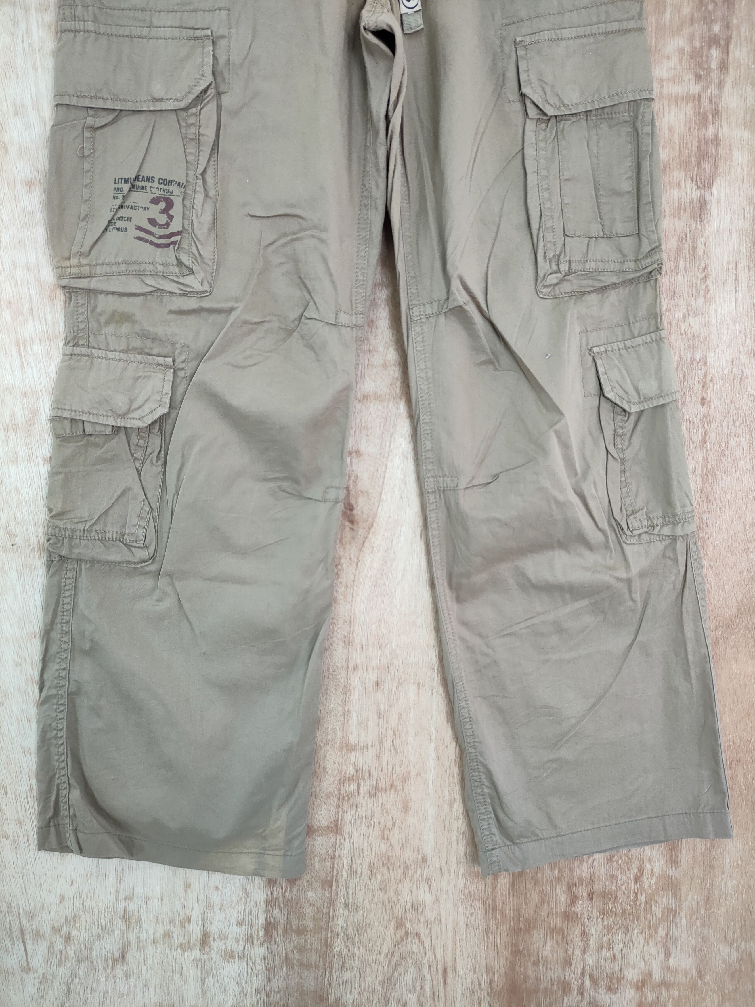 Japanese Brand DL Litmus jeans brown multipocket tactical cargo pants #232 Size US 30 / EU 46 - 2 Thumbnail