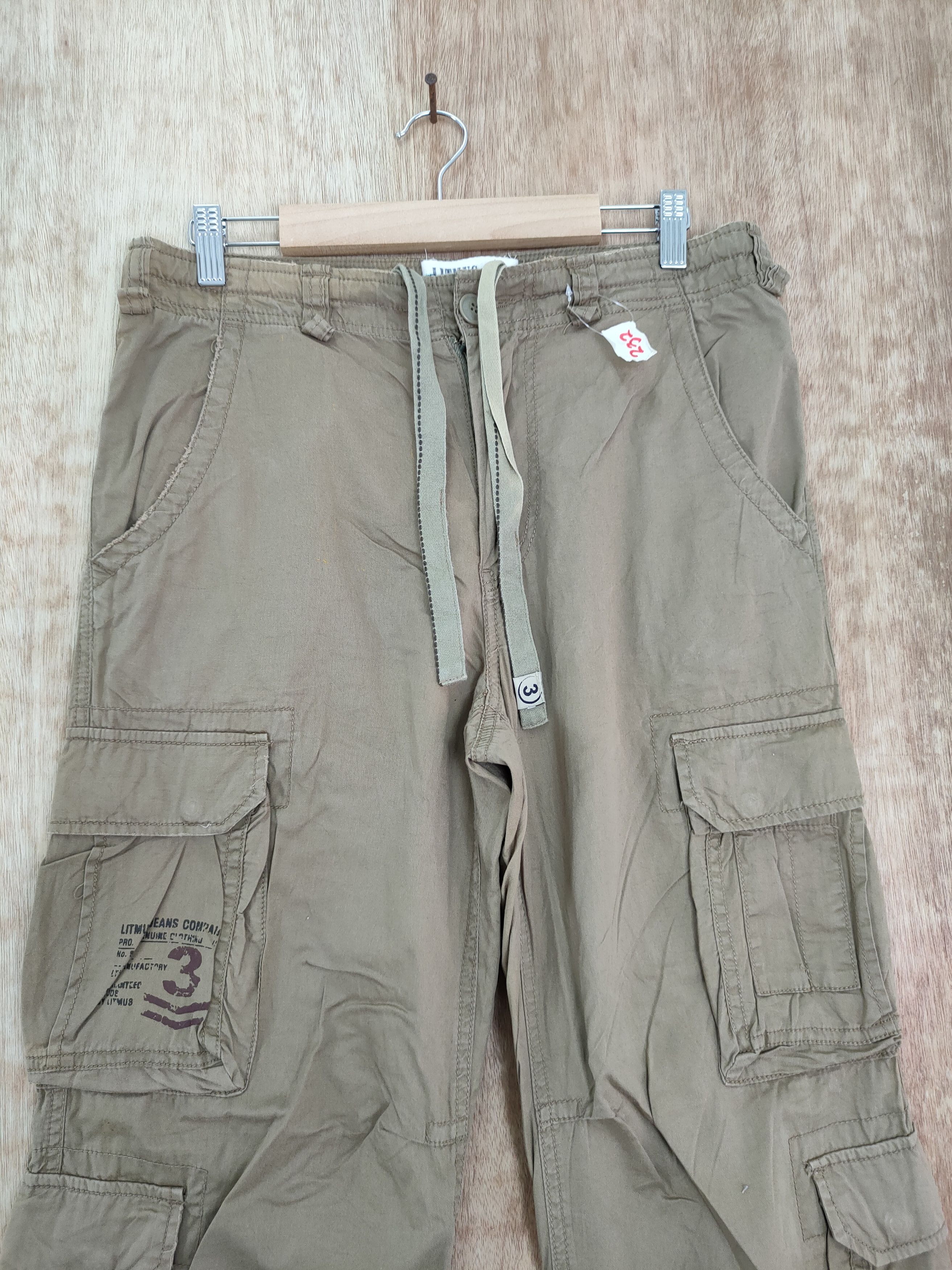Japanese Brand DL Litmus jeans brown multipocket tactical cargo pants #232 Size US 30 / EU 46 - 3 Thumbnail