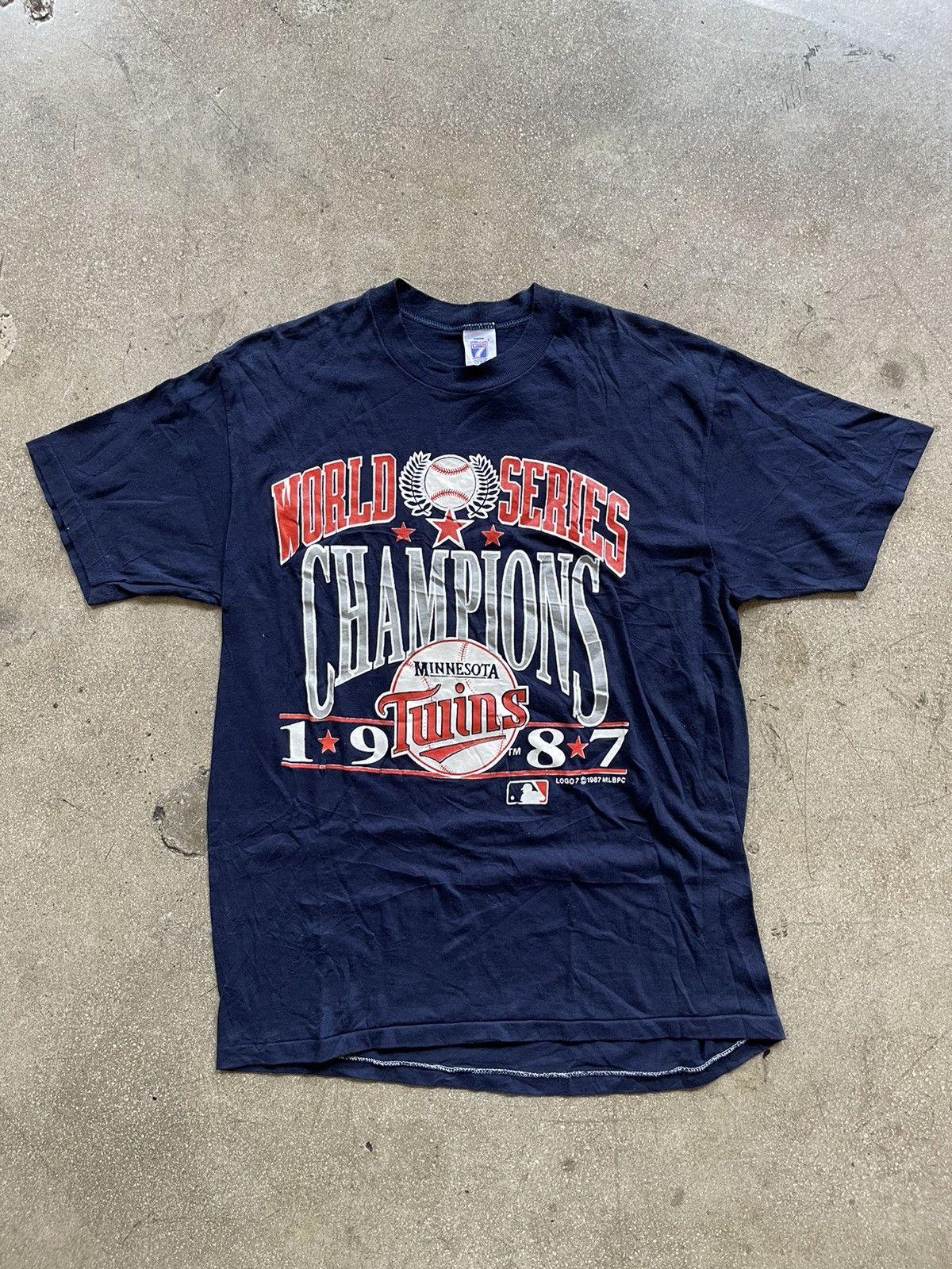 Logo 7 × MLB × Vintage 1987 World Series champions Minnesota Twins USA made Tee Size US M / EU 48-50 / 2 - 1 Thumbnail