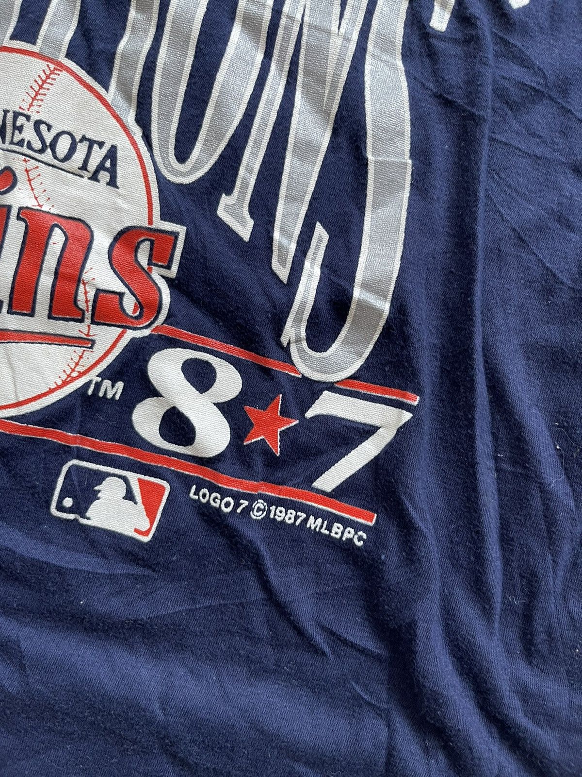 Logo 7 × MLB × Vintage 1987 World Series champions Minnesota Twins USA made Tee Size US M / EU 48-50 / 2 - 3 Thumbnail