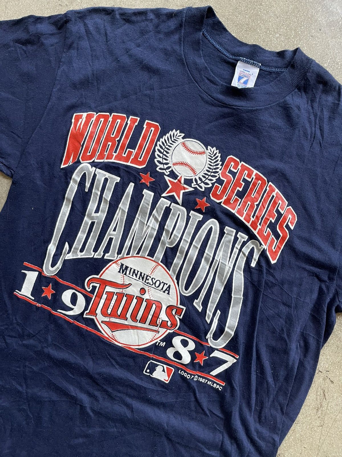 Logo 7 × MLB × Vintage 1987 World Series champions Minnesota Twins USA made Tee Size US M / EU 48-50 / 2 - 2 Thumbnail