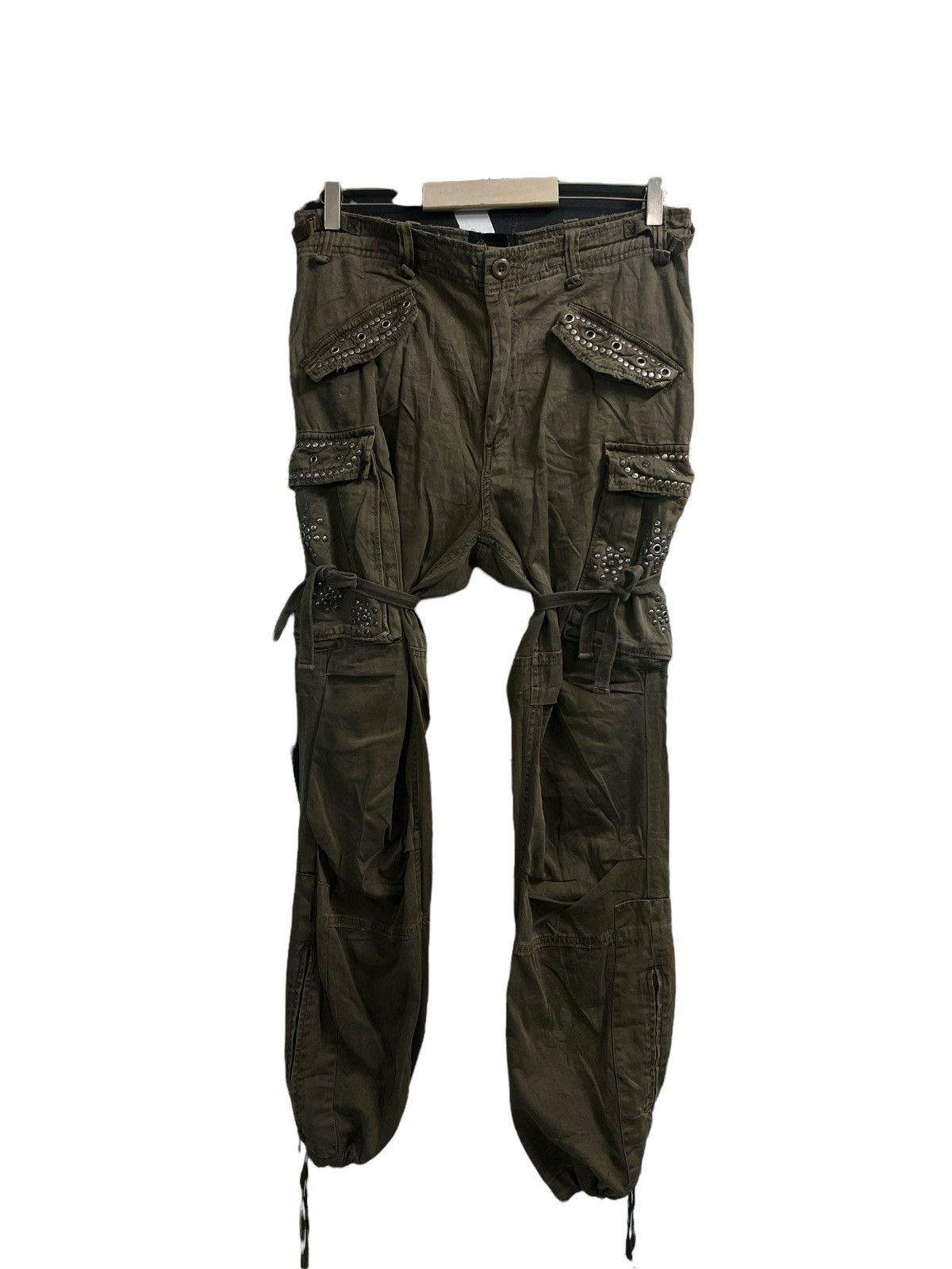 Japanese Brand SICK🔥STUDDED BOUNDAGE PARACHUTE PUNK STYLE Size US 34 / EU 50 - 2 Thumbnail