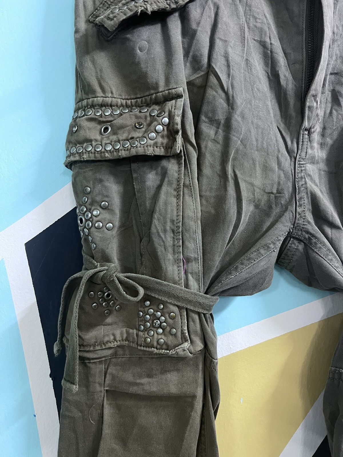 Japanese Brand SICK🔥STUDDED BOUNDAGE PARACHUTE PUNK STYLE Size US 34 / EU 50 - 11 Thumbnail