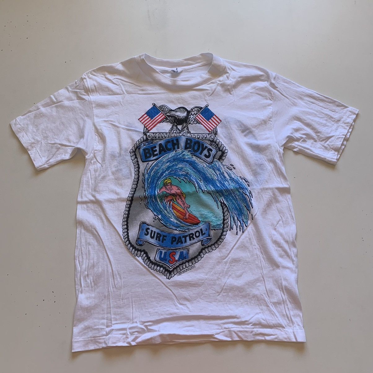 Band Tees Vintage 90s The Beach boys Surf patrol USA graphic t shirt Size US M / EU 48-50 / 2 - 1 Thumbnail