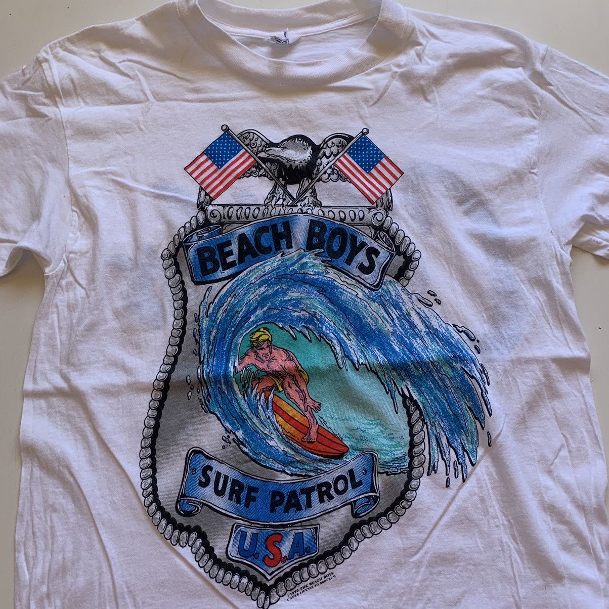 Band Tees Vintage 90s The Beach boys Surf patrol USA graphic t shirt Size US M / EU 48-50 / 2 - 2 Thumbnail