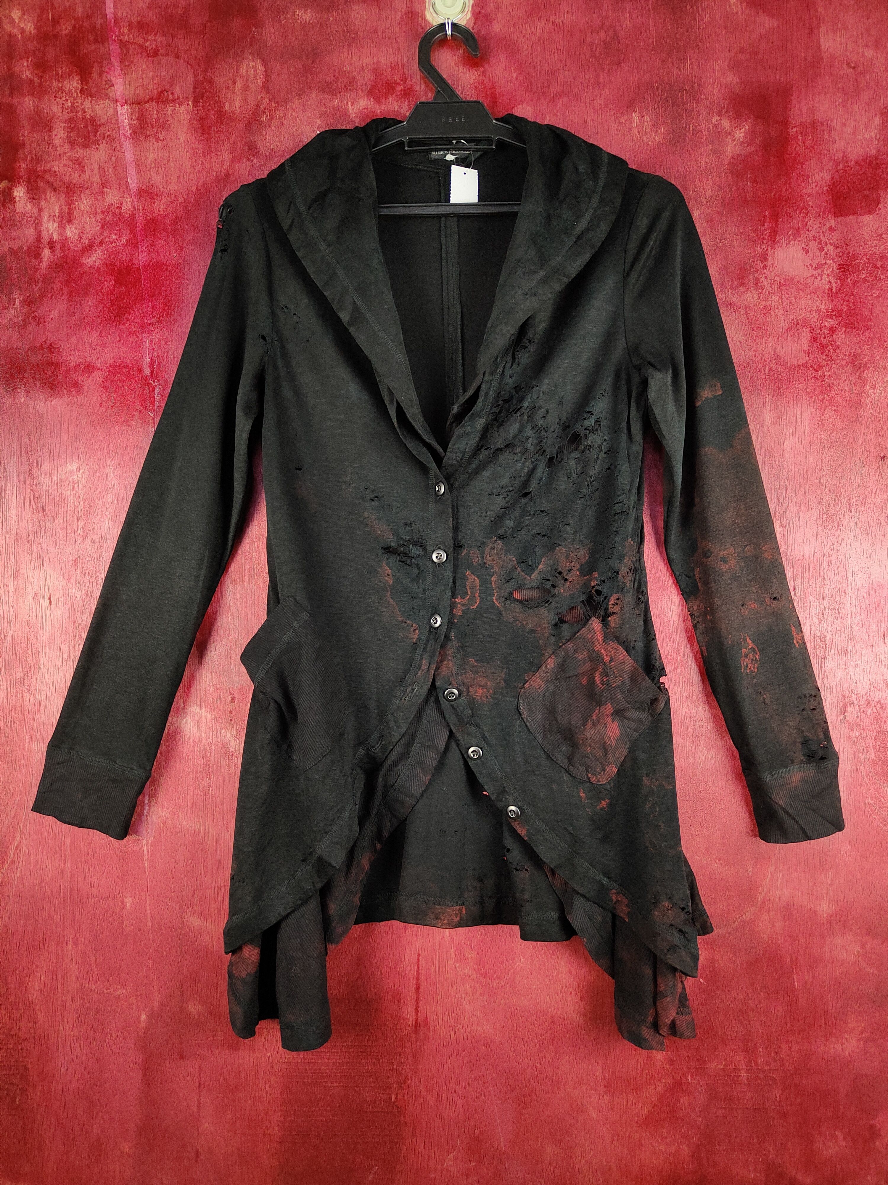 image of Dl Eterno Bellezza Cardigan Ripped Distressed Punk S344 in Black, Women's (Size Small)