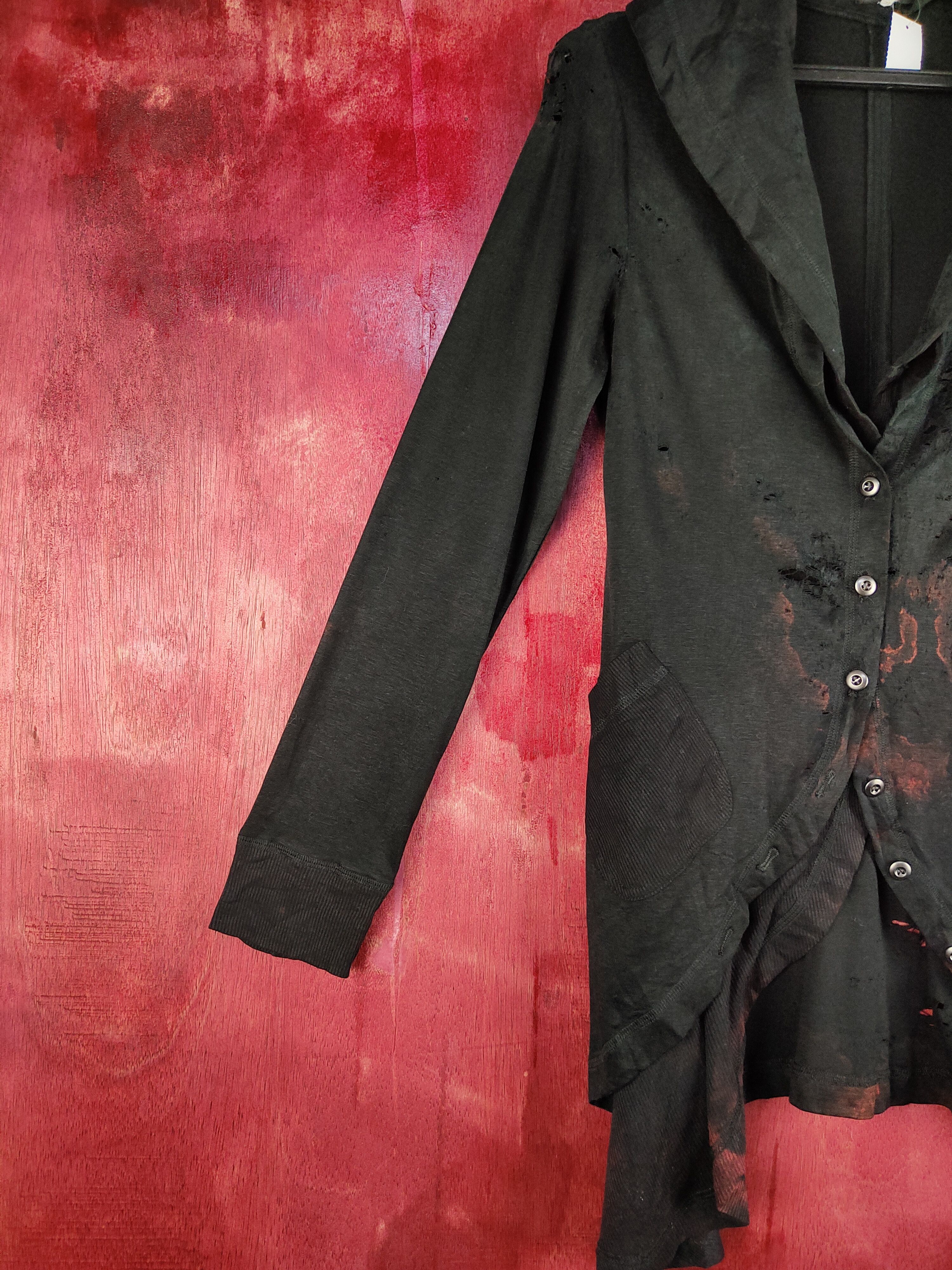 Japanese Brand DL Eterno Bellezza Cardigan ripped distressed punk #S344 Size S / US 4 / IT 40 - 3 Thumbnail