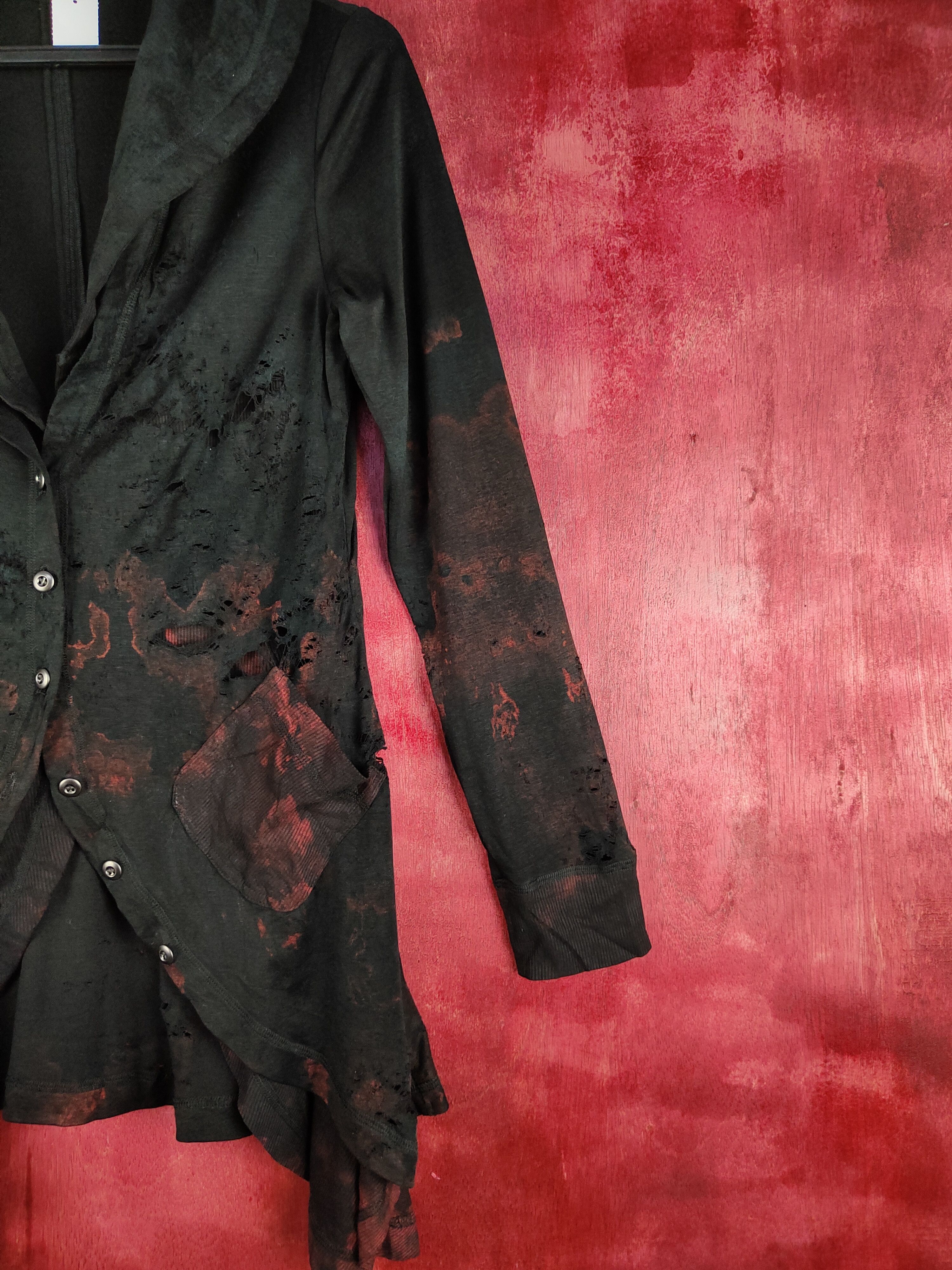 Japanese Brand DL Eterno Bellezza Cardigan ripped distressed punk #S344 Size S / US 4 / IT 40 - 6 Thumbnail