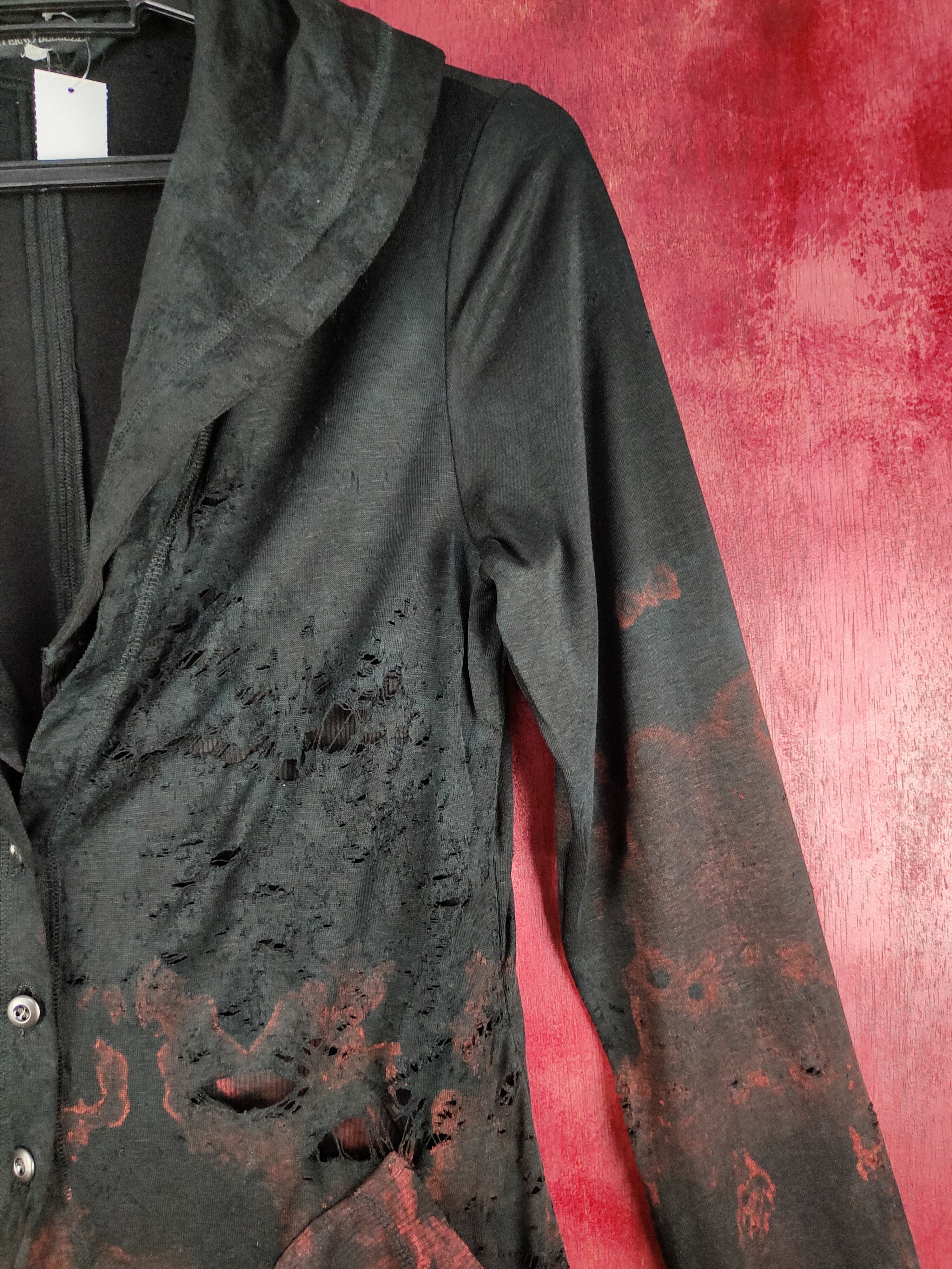 Japanese Brand DL Eterno Bellezza Cardigan ripped distressed punk #S344 Size S / US 4 / IT 40 - 7 Thumbnail