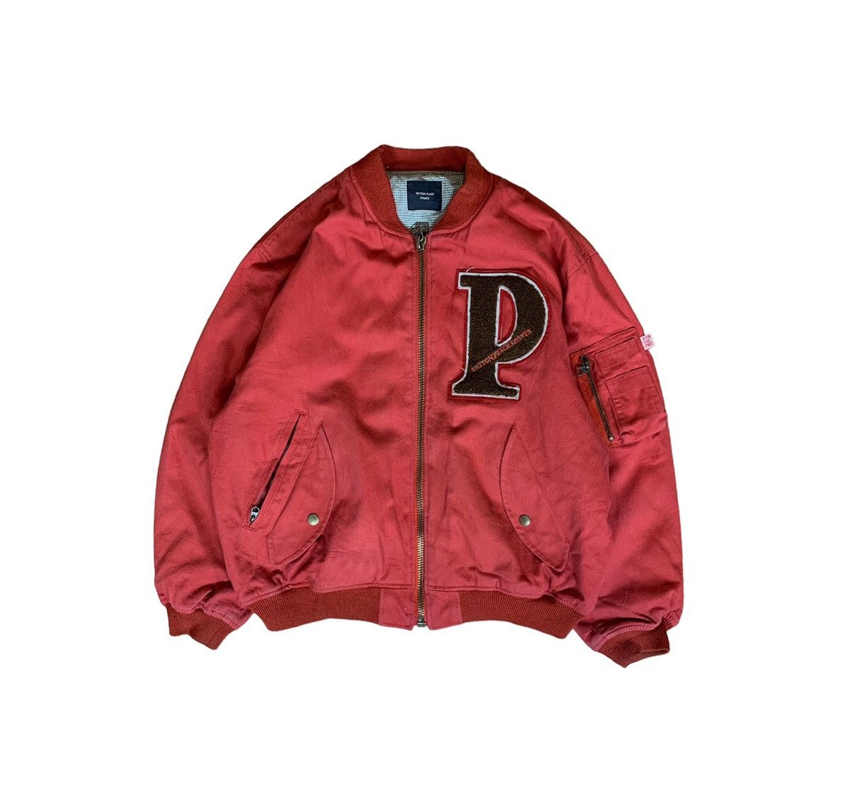 image of Archival Clothing x Ppfm Peyton Place Bomber Jacket Red Colour, Men's (Size Medium)