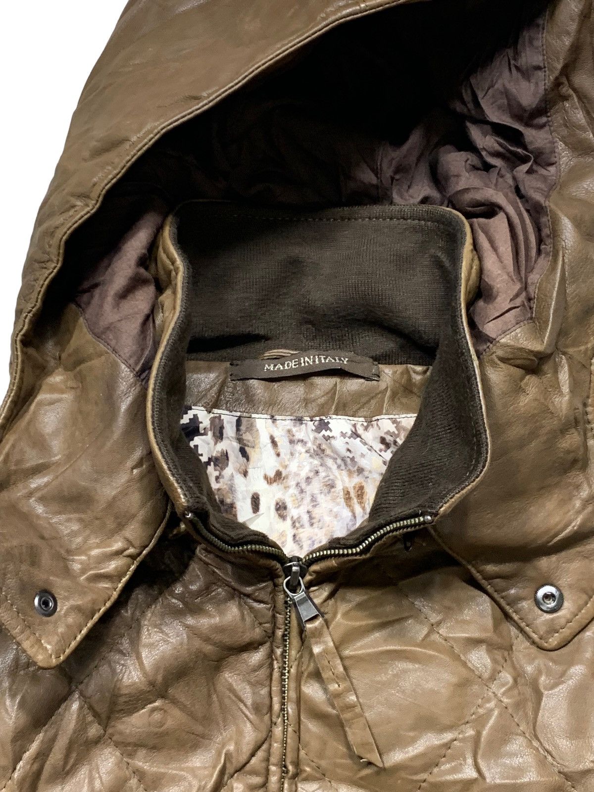 Vintage Italian Brand Landi Quilted Leather Vest Hooded Size US S / EU 44-46 / 1 - 5 Thumbnail