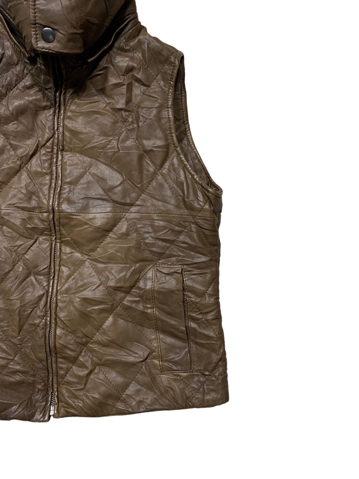 Vintage Italian Brand Landi Quilted Leather Vest Hooded Size US S / EU 44-46 / 1 - 4 Thumbnail