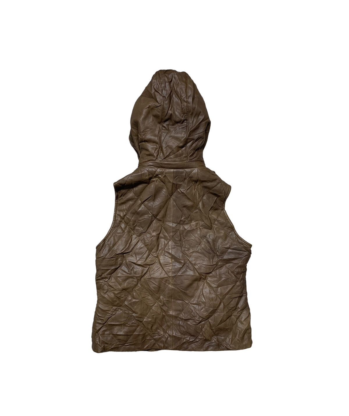 Vintage Italian Brand Landi Quilted Leather Vest Hooded Size US S / EU 44-46 / 1 - 2 Thumbnail