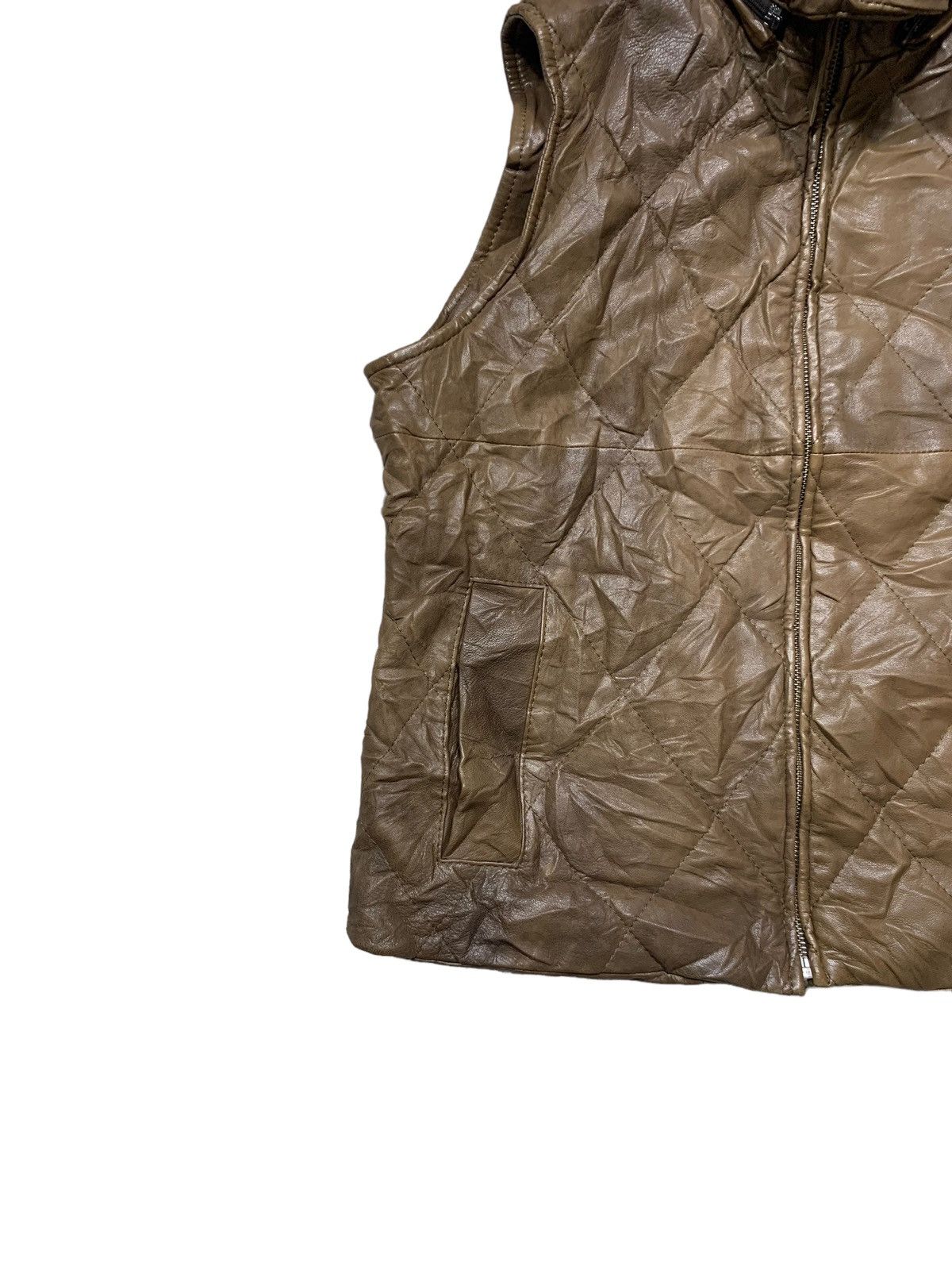 Vintage Italian Brand Landi Quilted Leather Vest Hooded Size US S / EU 44-46 / 1 - 3 Thumbnail