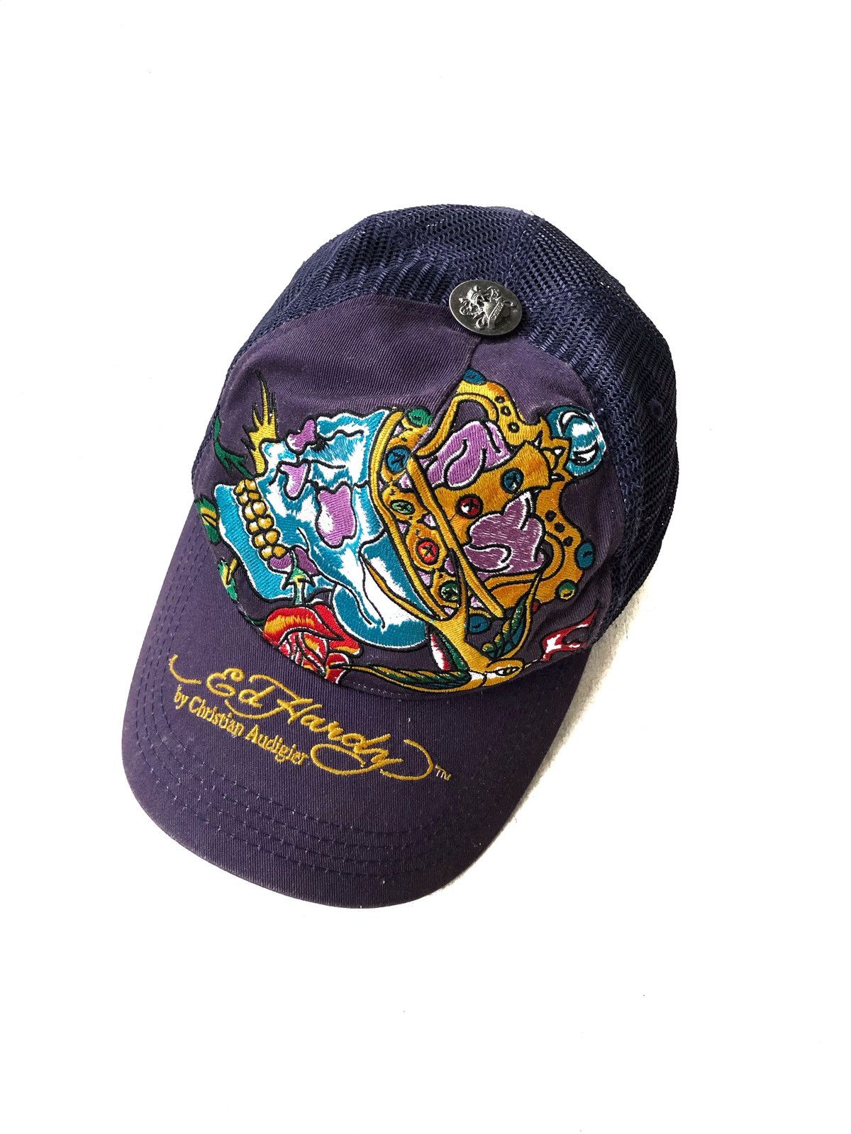 Christian Audigier HEAT🔥Ed Hardy Audigier 💀 Crown Mesh Snapback Cap Size ONE SIZE - 1 Thumbnail
