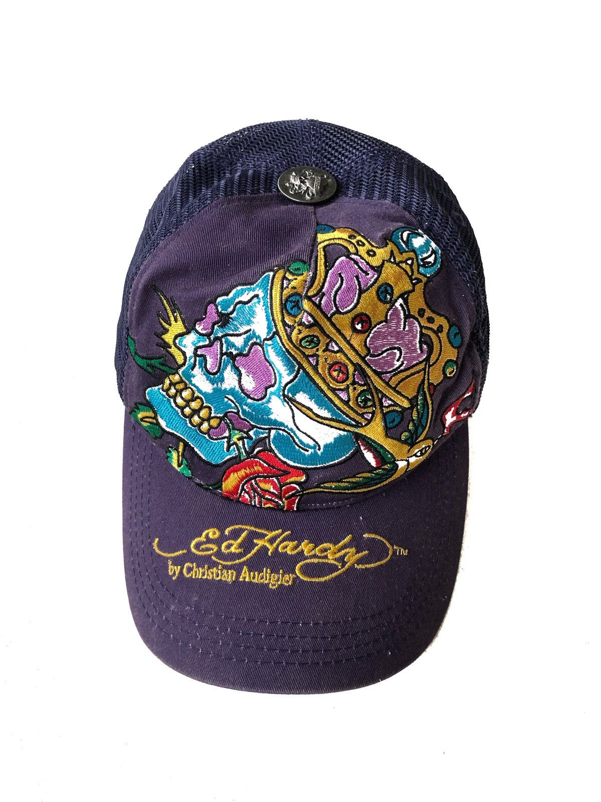 Christian Audigier HEAT🔥Ed Hardy Audigier 💀 Crown Mesh Snapback Cap Size ONE SIZE - 3 Thumbnail