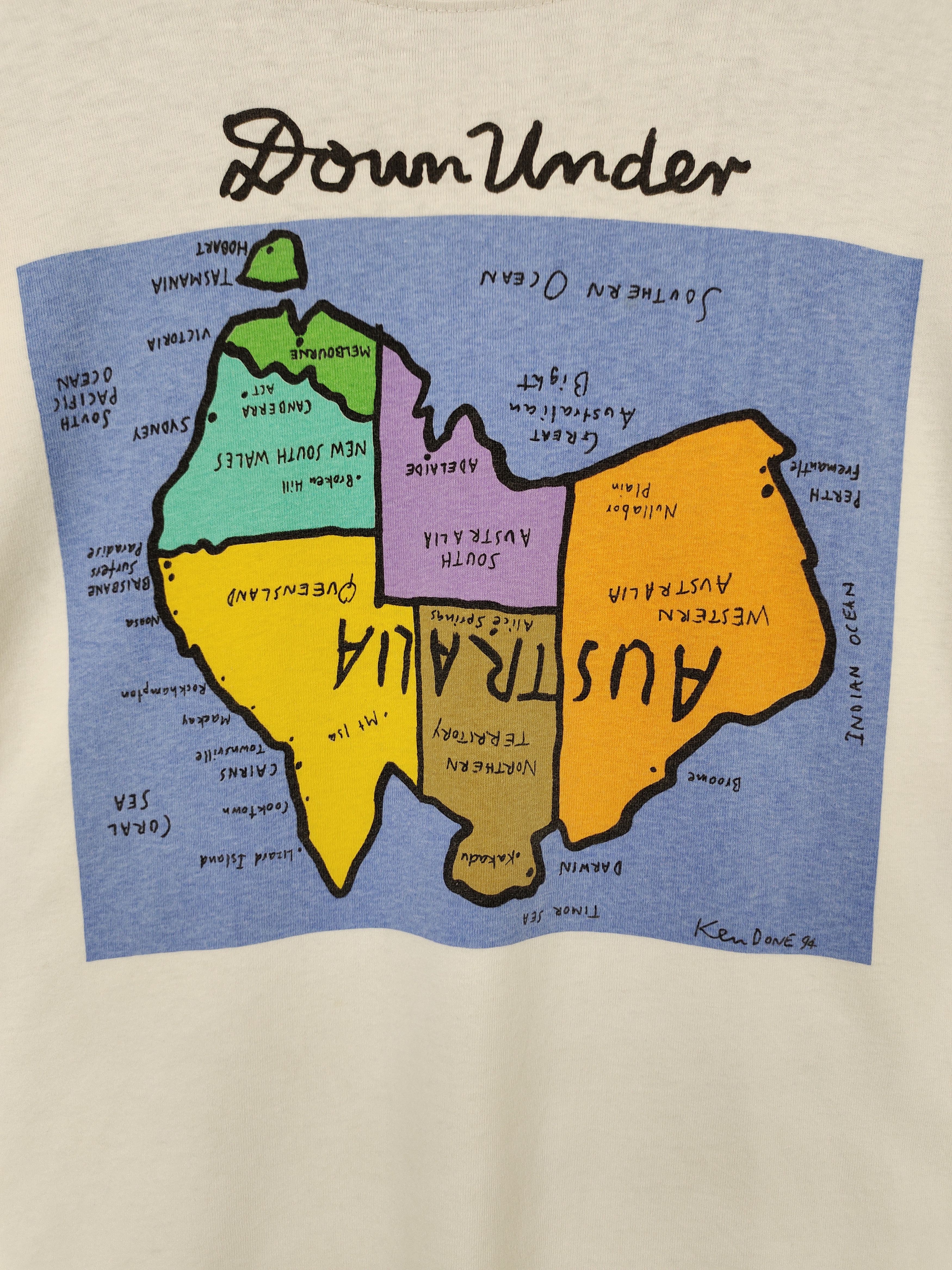 Vintage Vintage 1994 Ken Done " Australia Map" Art & Design T-Shirt Size US S / EU 44-46 / 1 - 4 Thumbnail