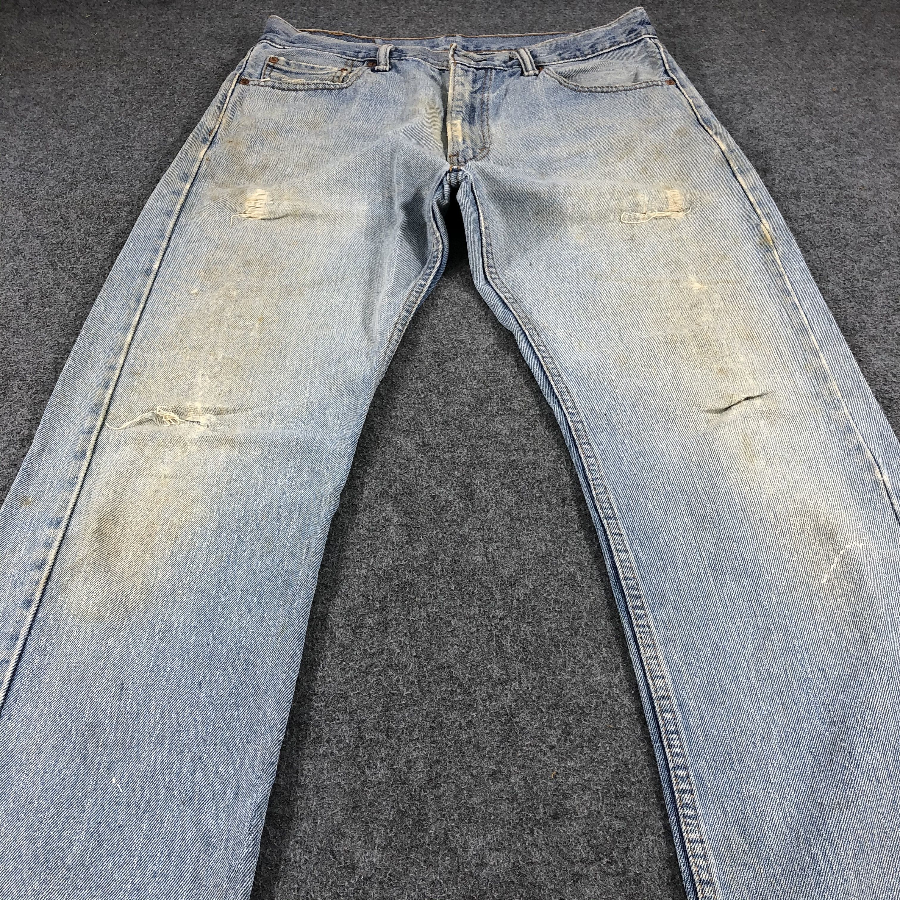 Levi's Levis 505 Vintage Jeans Light Wash Distressed Denim-J957 Size US 34 / EU 50 - 3 Thumbnail