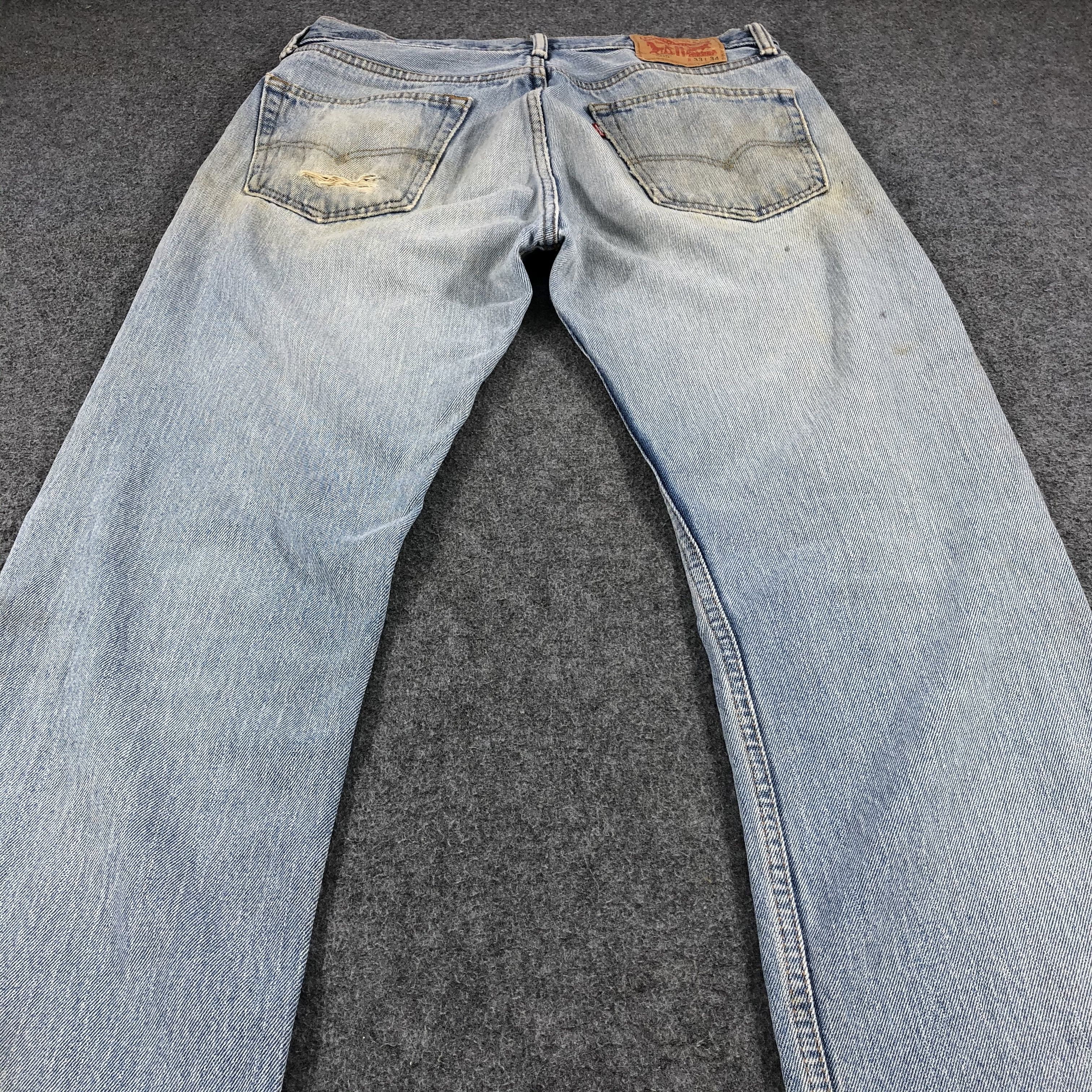 Levi's Levis 505 Vintage Jeans Light Wash Distressed Denim-J957 Size US 34 / EU 50 - 4 Thumbnail