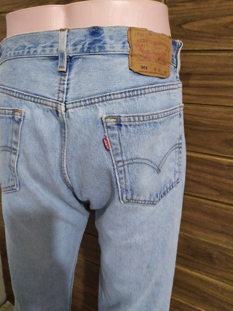 Levi's × Vintage Vintage Levis 501 Stone Wash Denim Classic Cut jeans pants Size US 32 / EU 48 - 19 Thumbnail