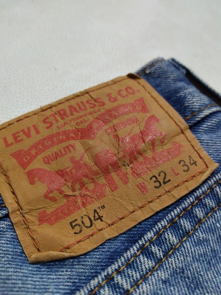 Levi's × Vintage Vintage Levis 504 Stone washed Classic cut denim jeans Size US 32 / EU 48 - 12 Thumbnail
