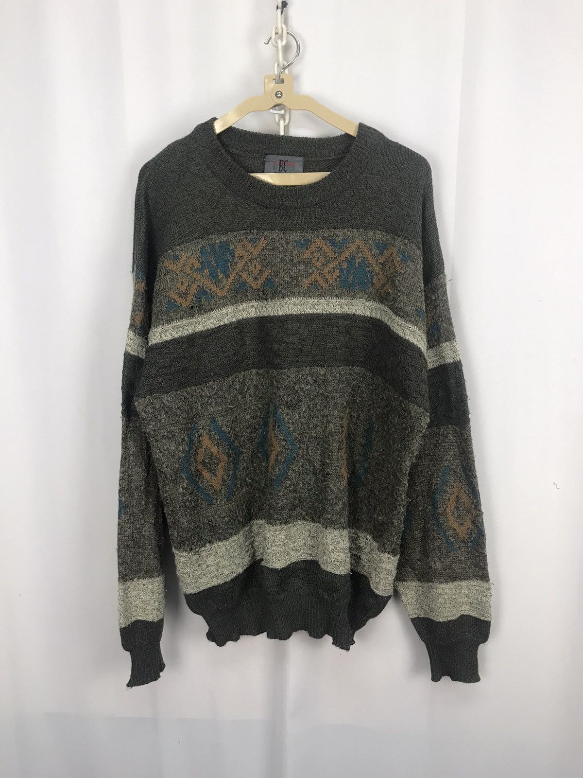 Japanese Brand × Vintage Vintage bi colman distressed knit sweatshirt Size US L / EU 52-54 / 3 - 8 Thumbnail