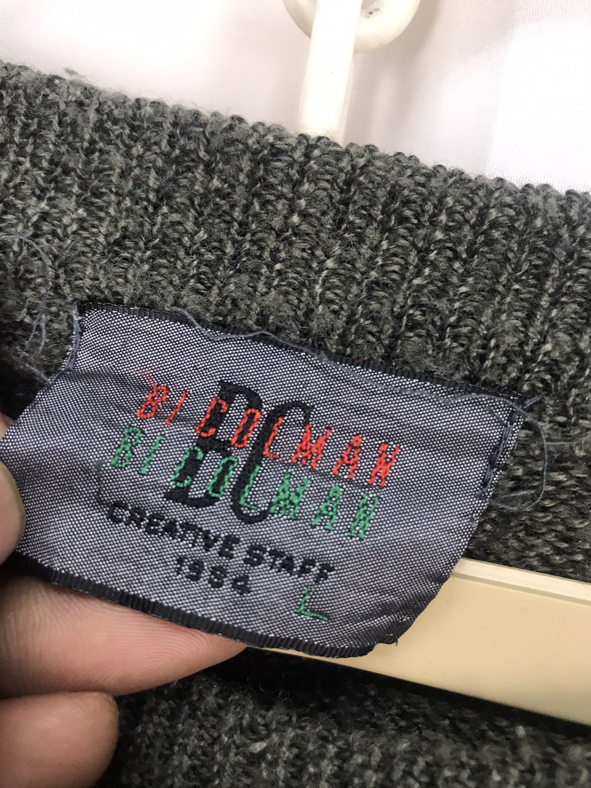 Japanese Brand × Vintage Vintage bi colman distressed knit sweatshirt Size US L / EU 52-54 / 3 - 3 Thumbnail