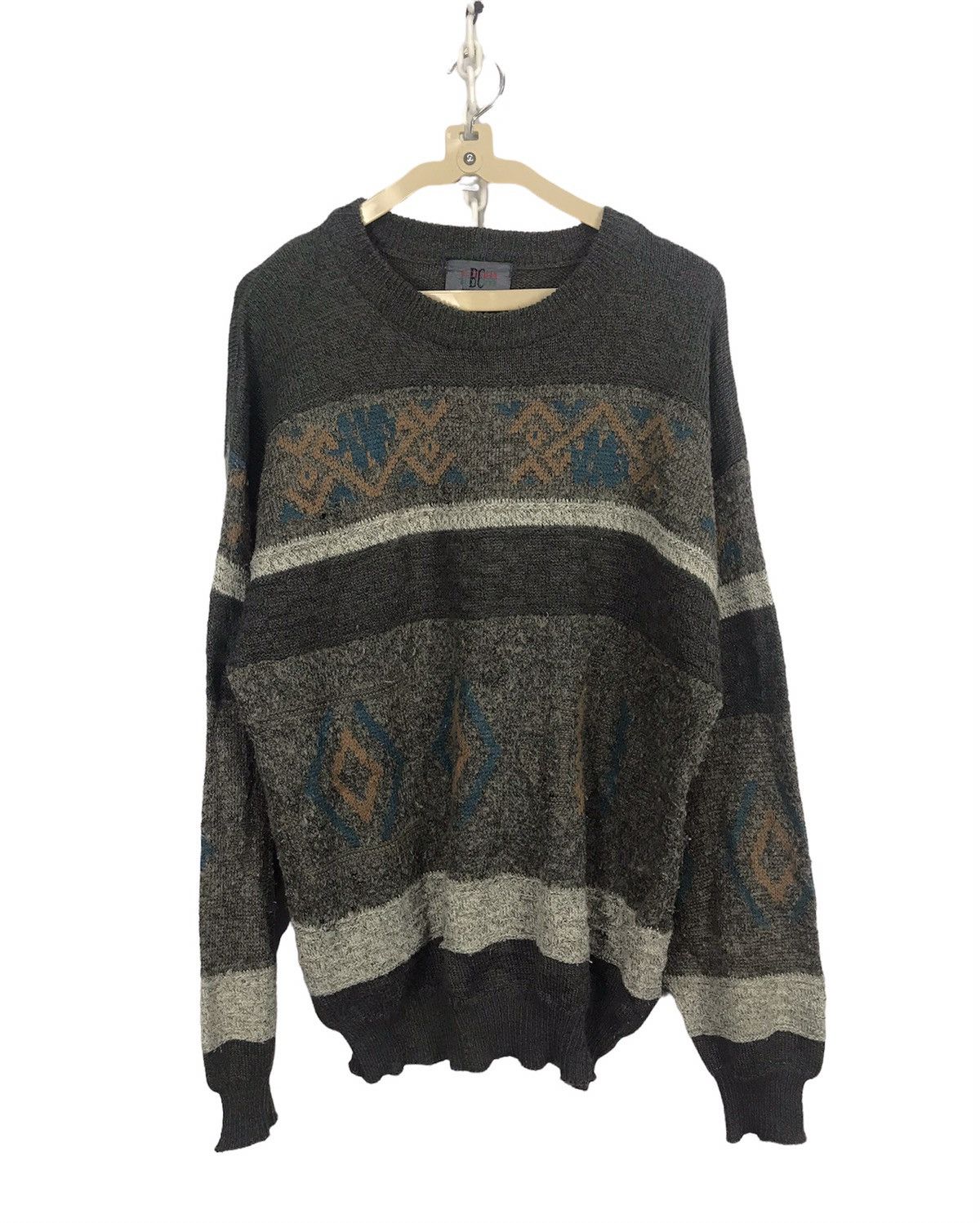 Japanese Brand × Vintage Vintage bi colman distressed knit sweatshirt Size US L / EU 52-54 / 3 - 1 Thumbnail
