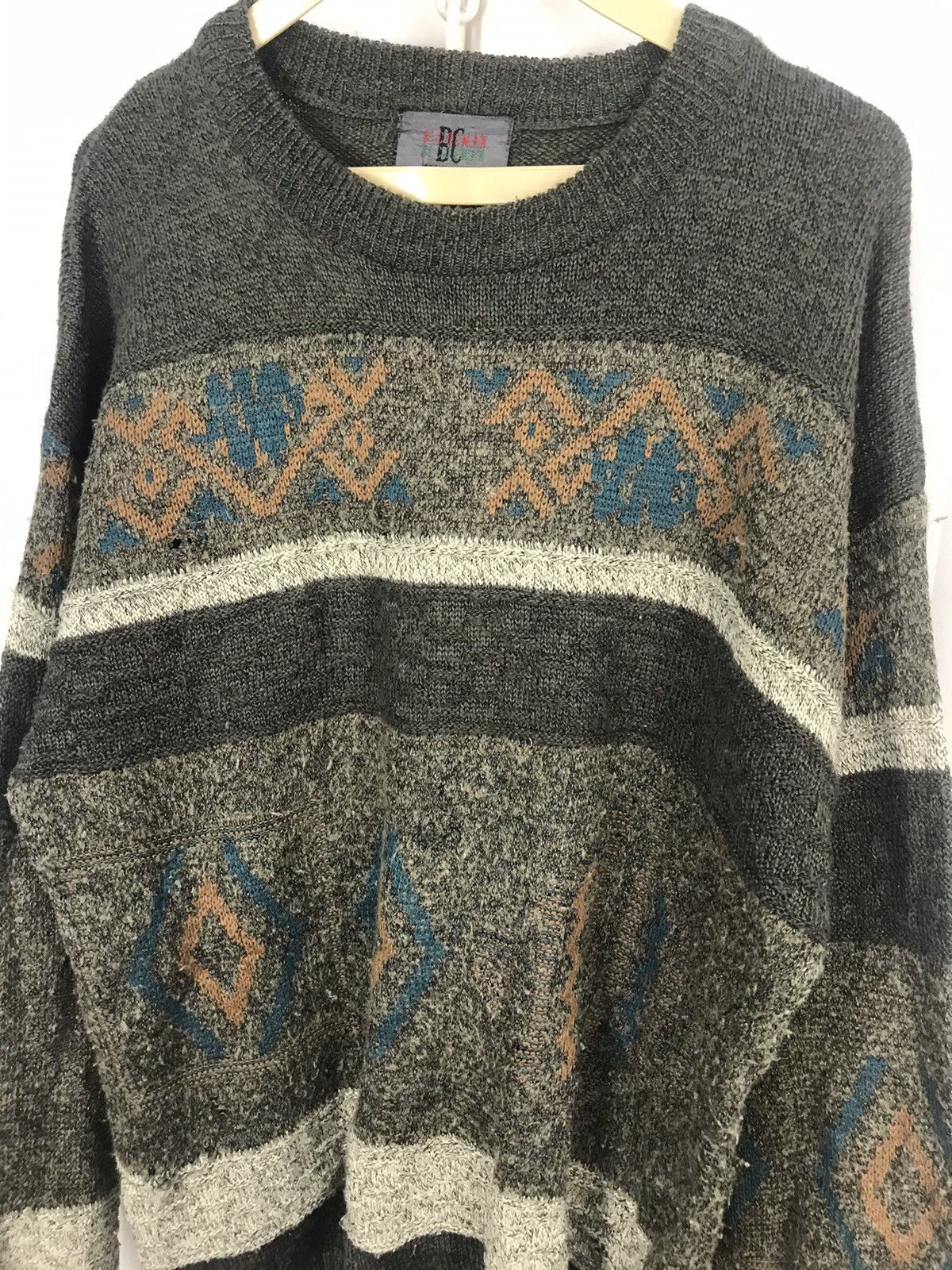 Japanese Brand × Vintage Vintage bi colman distressed knit sweatshirt Size US L / EU 52-54 / 3 - 5 Thumbnail