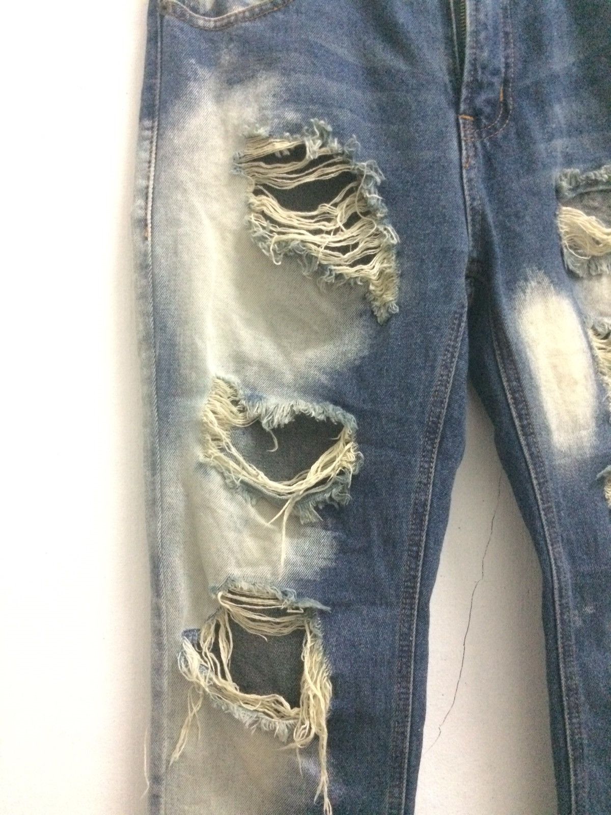 Japanese Brand J+now designer acid wash Jeans Distressed Pant Size US 30 / EU 46 - 3 Thumbnail