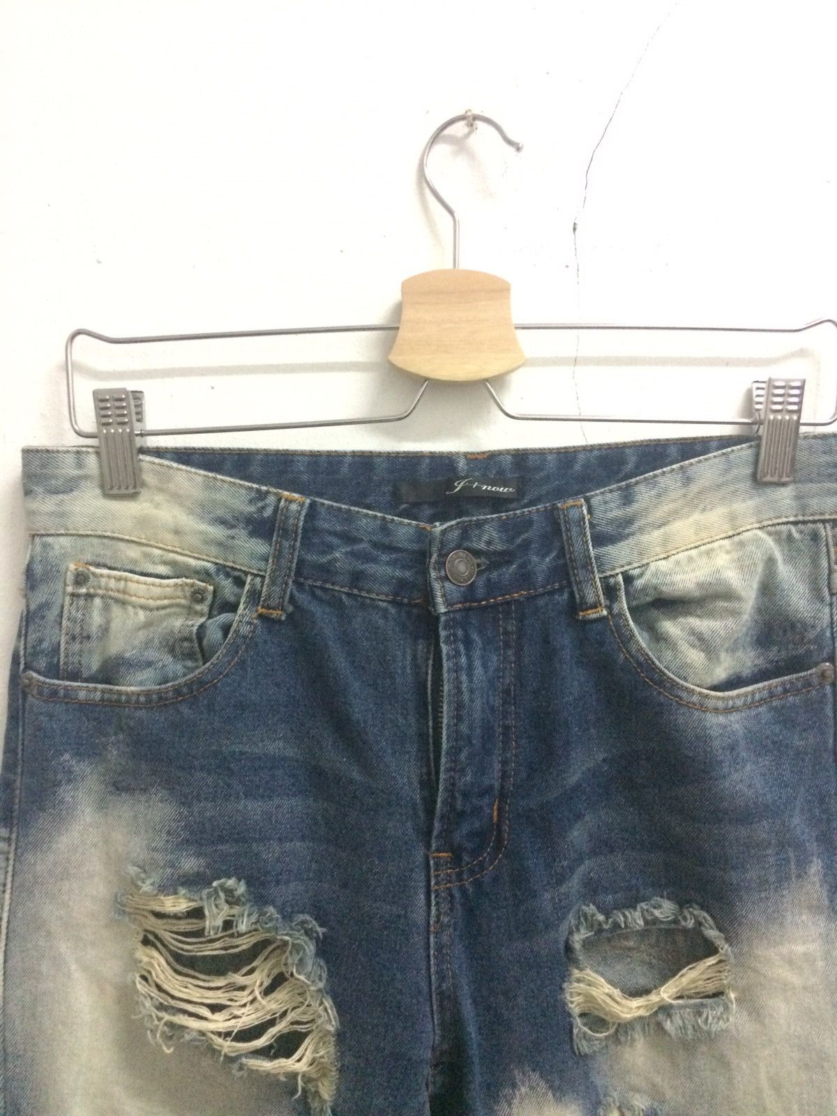 Japanese Brand J+now designer acid wash Jeans Distressed Pant Size US 30 / EU 46 - 5 Thumbnail