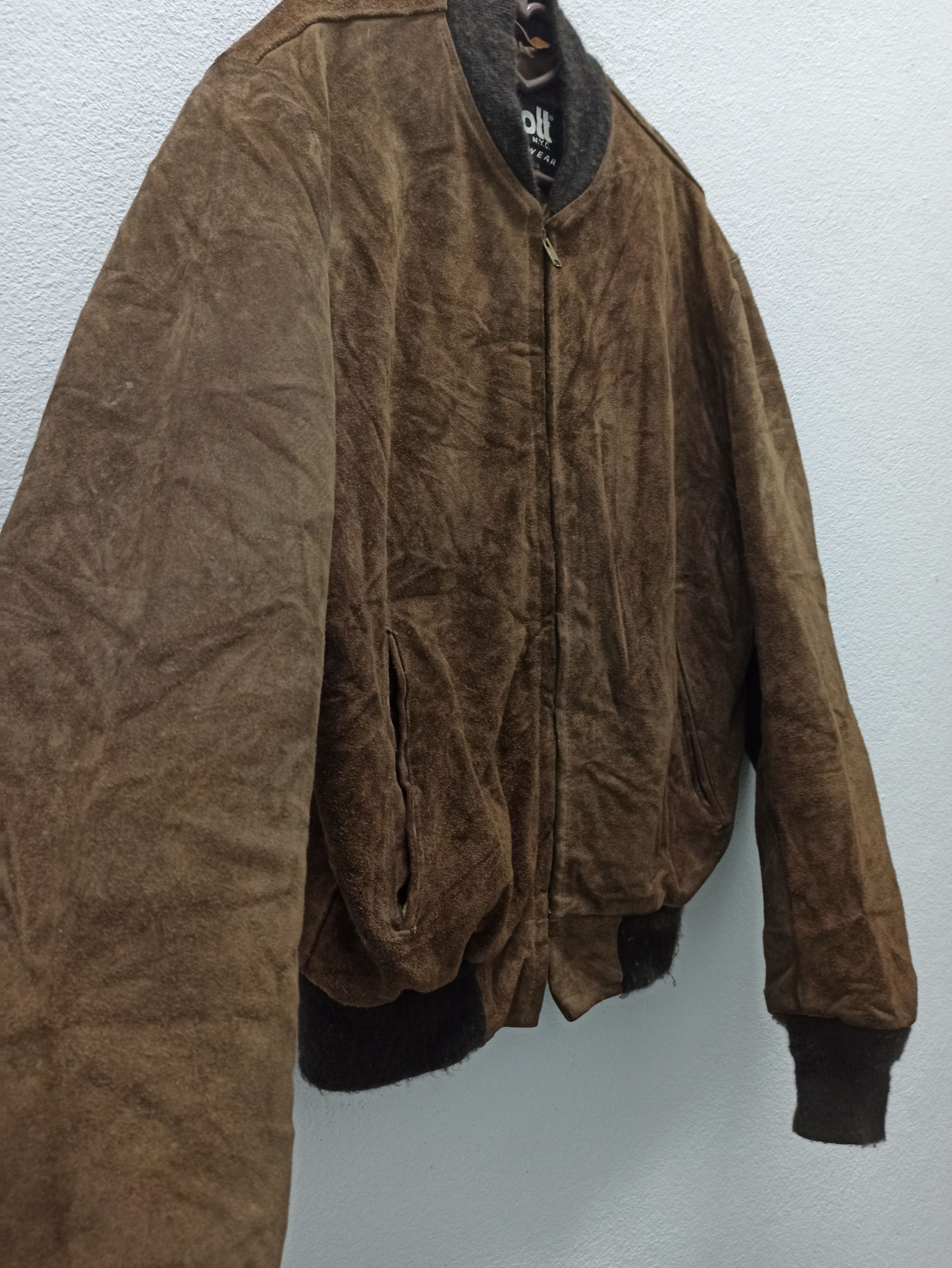 Schott × Vintage Vintage Schott Nyc Sportswear Suede Leather Bomber Jacket Size US L / EU 52-54 / 3 - 2 Thumbnail