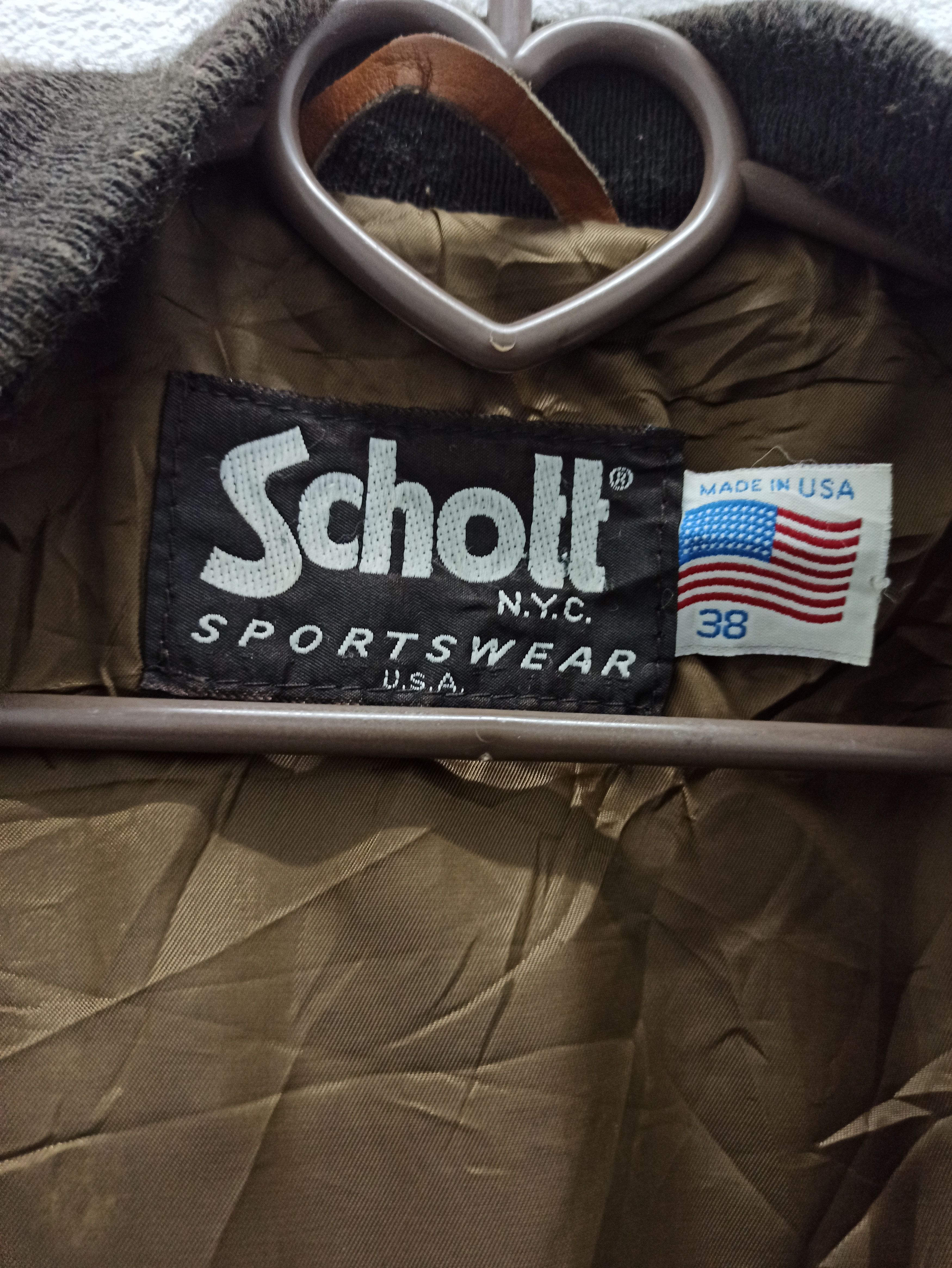 Schott × Vintage Vintage Schott Nyc Sportswear Suede Leather Bomber Jacket Size US L / EU 52-54 / 3 - 9 Thumbnail
